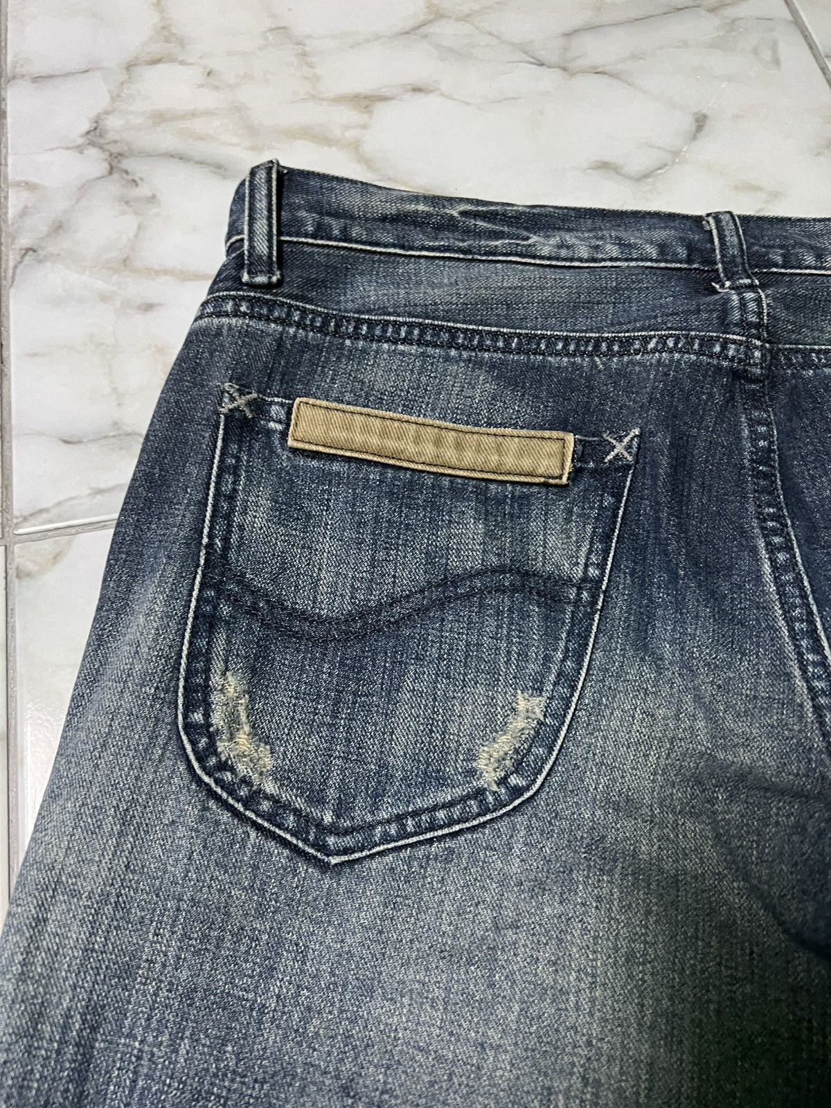 If Six Was Nine × Lee 💥FLARE💥VINTAGE LEE RIDER WASHED DISTRESS JEAN JAPAN Size US 33 - 13 Thumbnail