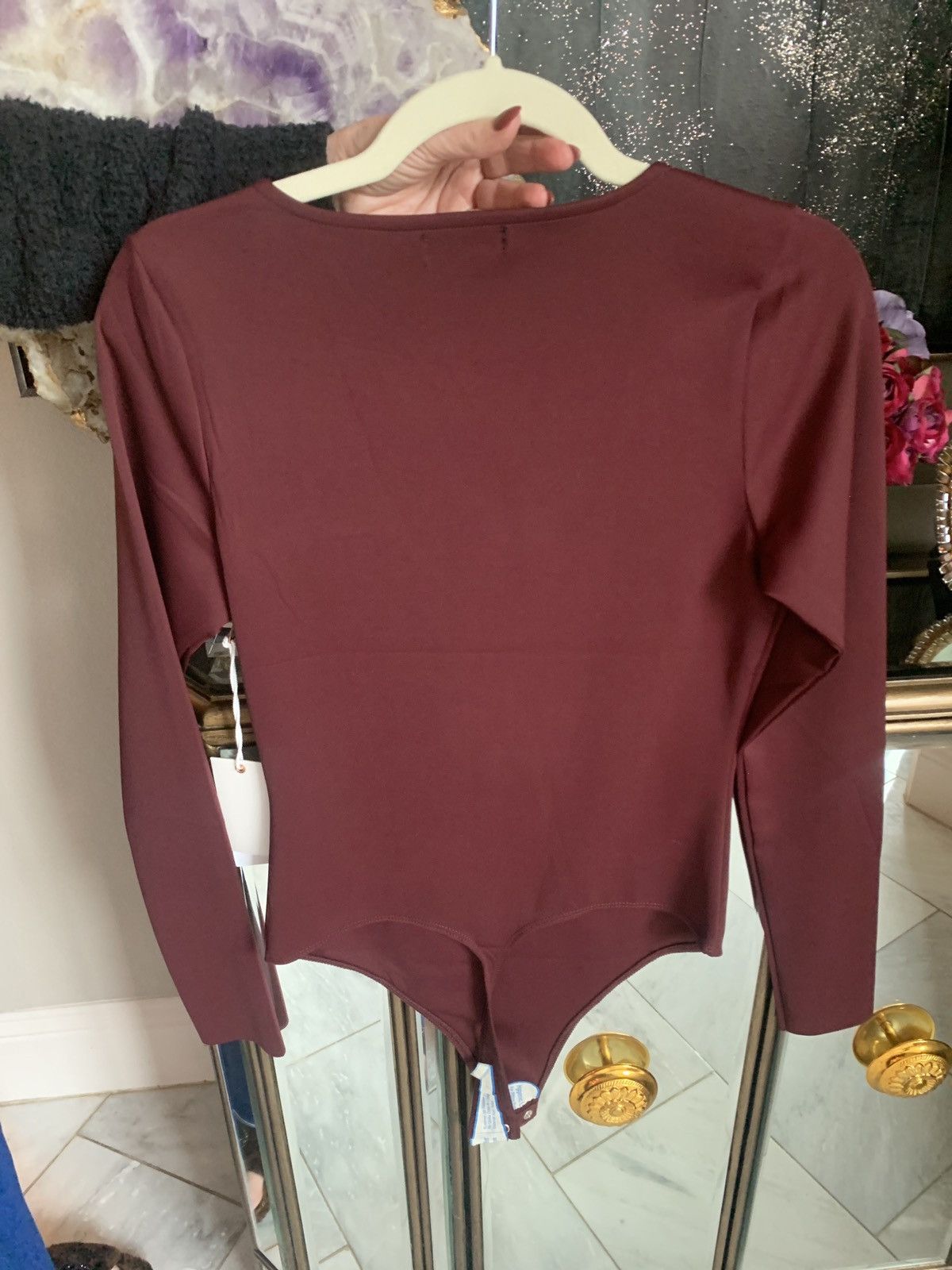 Good American Good American burgundy bodysuit top, Medium Size M / US 6-8 / IT 42-44 - 1 Thumbnail