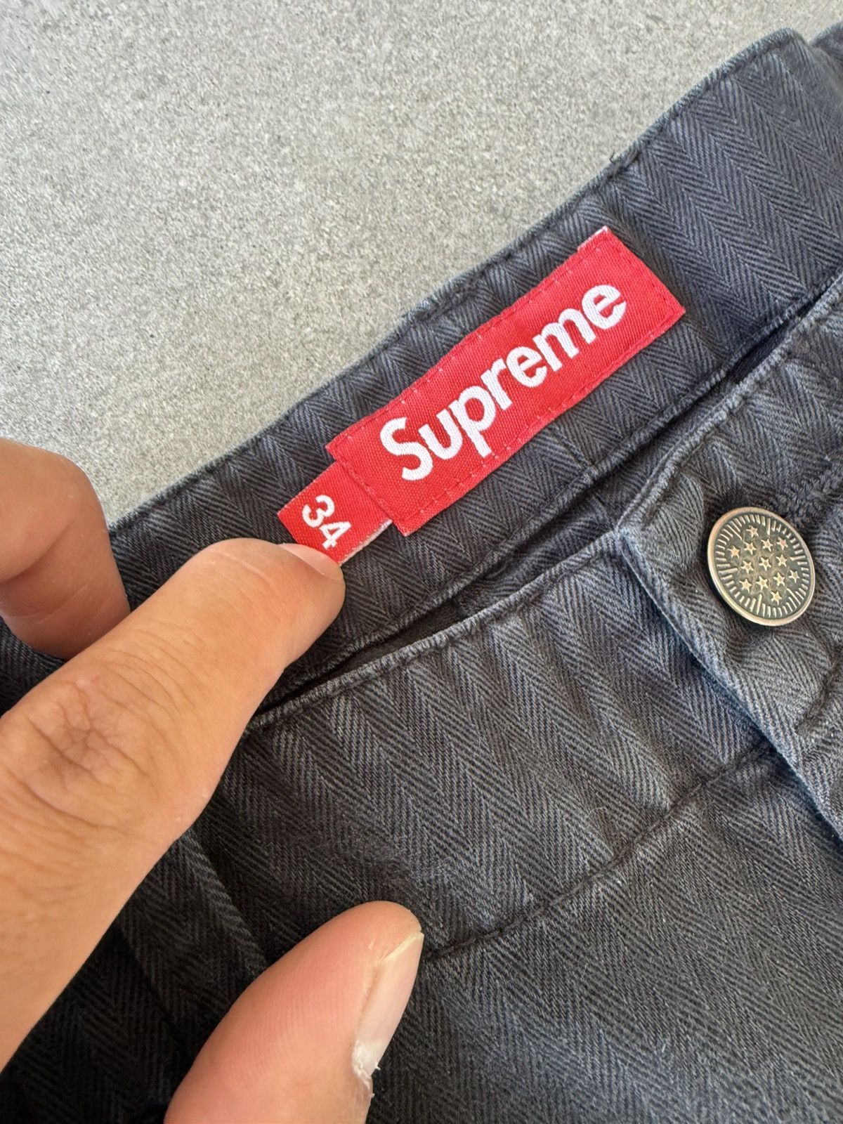Supreme washed herringbone chino pants 34 - toestory.in