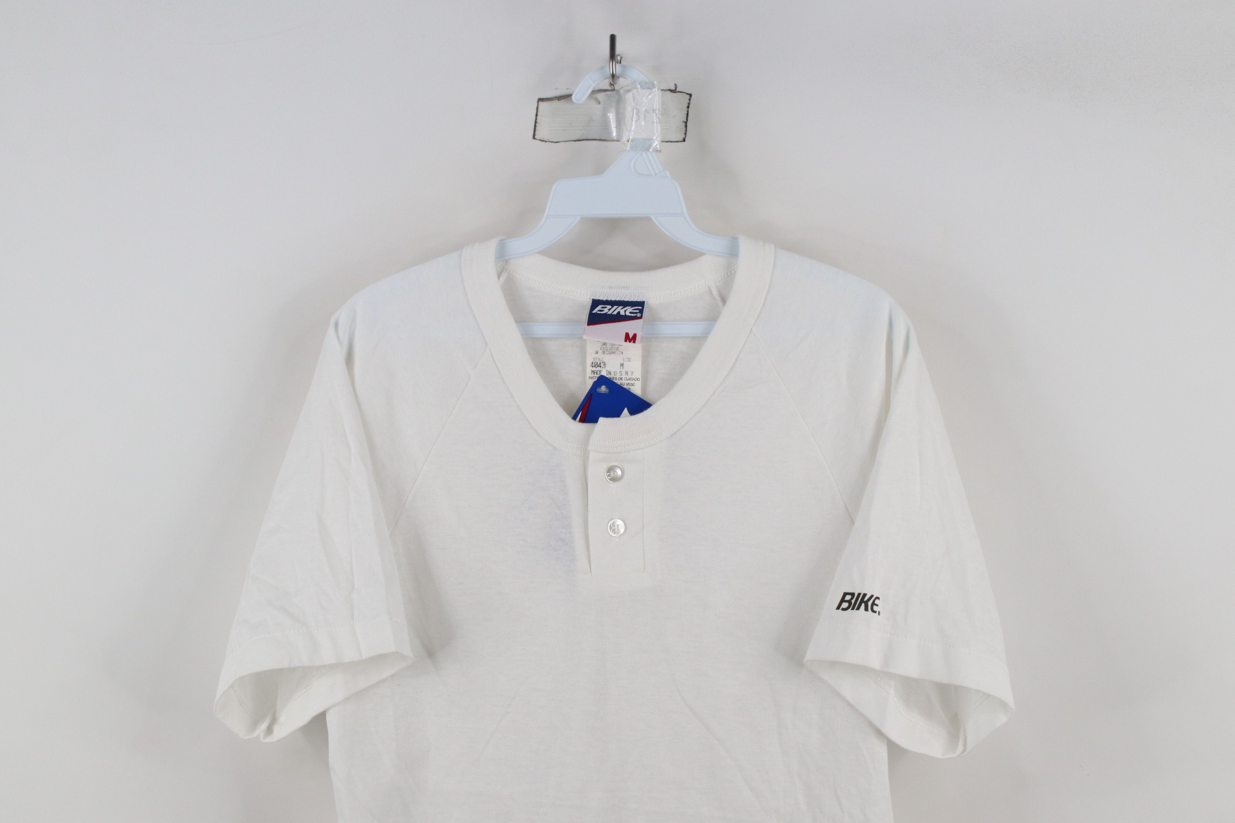 Vintage Deadstock Vintage 90s Streetwear Henley T-Shirt White USA Size US M / EU 48-50 / 2 - 2 Thumbnail