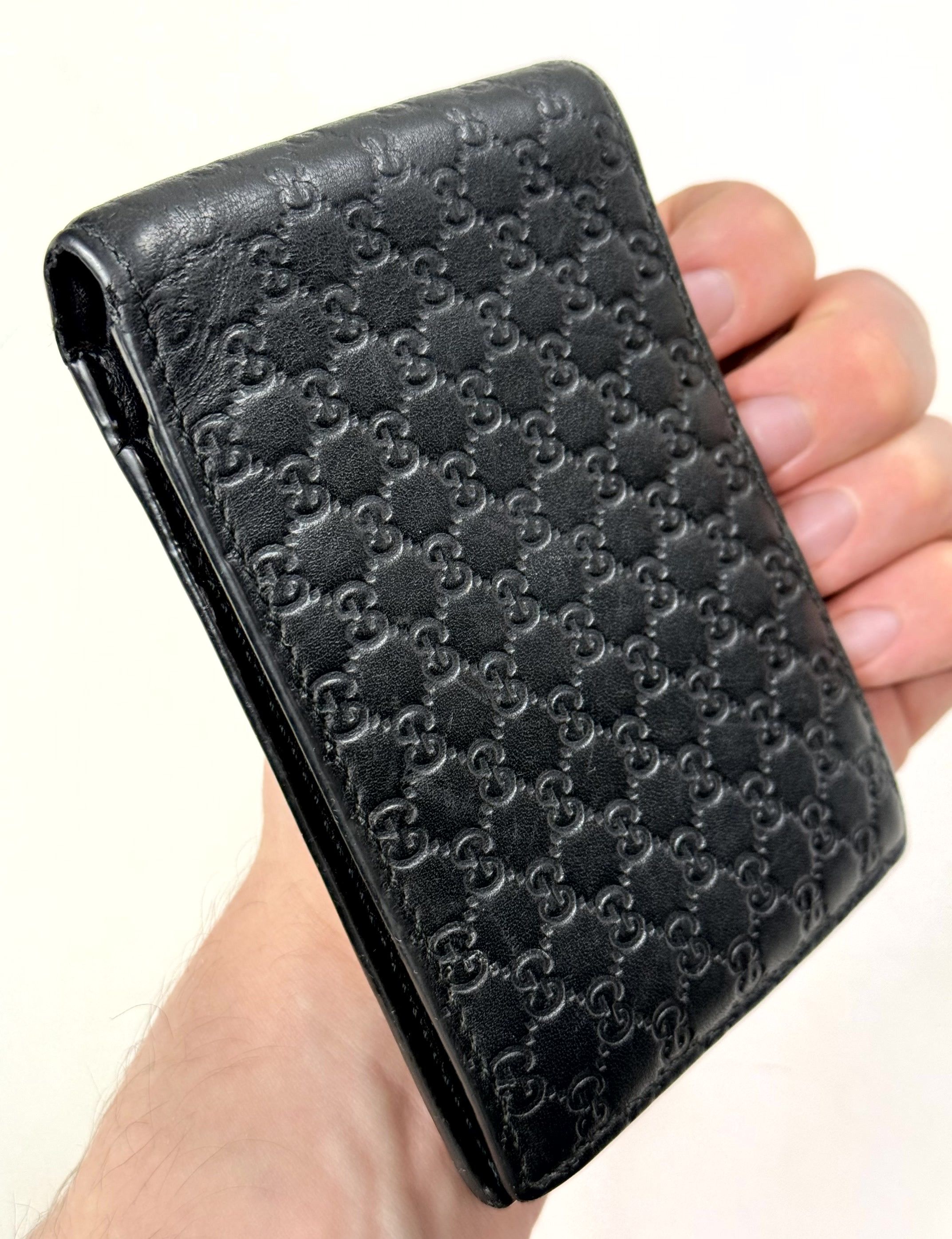 Gucci Gucci Micro Guccissima Monogram Black Leather Bifold Wallet Size ONE SIZE - 10 Thumbnail