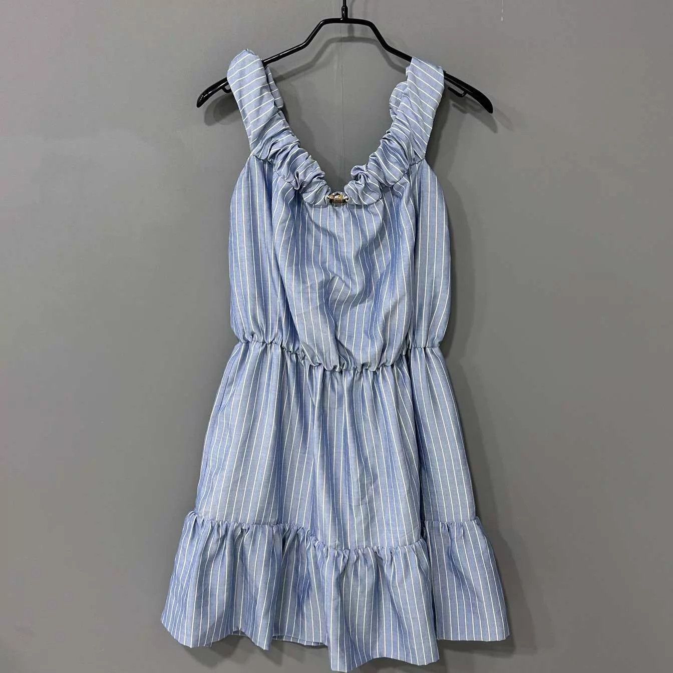 Celine Celine Light Blue Metallic Logo Cami Dress 99 New Size XS / US 0-2 / IT 36-38 - 1 Thumbnail