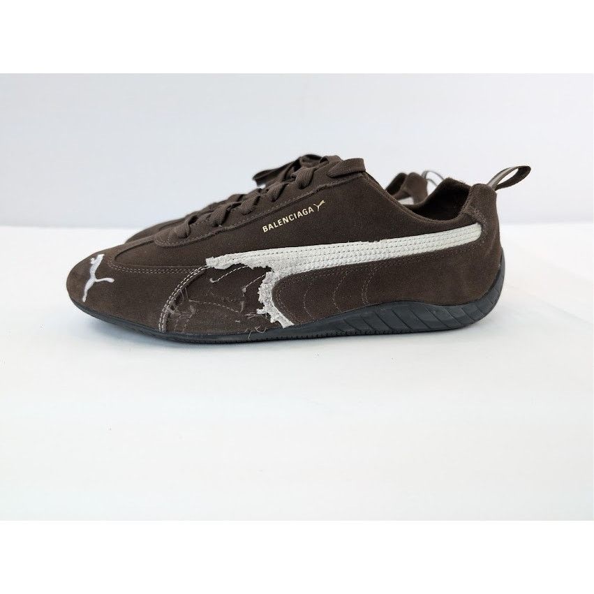 Balenciaga × Puma o1rshd1 Q:3 / Speedcat Destroyed Low Top Sneaker in Brown Size US 11 / EU 44 - 9 Thumbnail