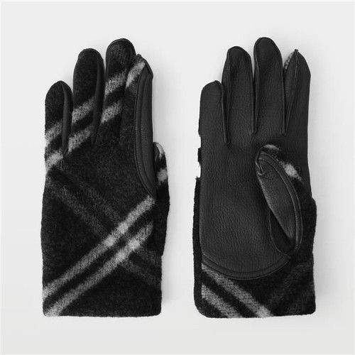 Burberry o1w1db10126 Size: 9 / Lg Bias Check Man Gloves Black/White Size ONE SIZE - 1 Preview