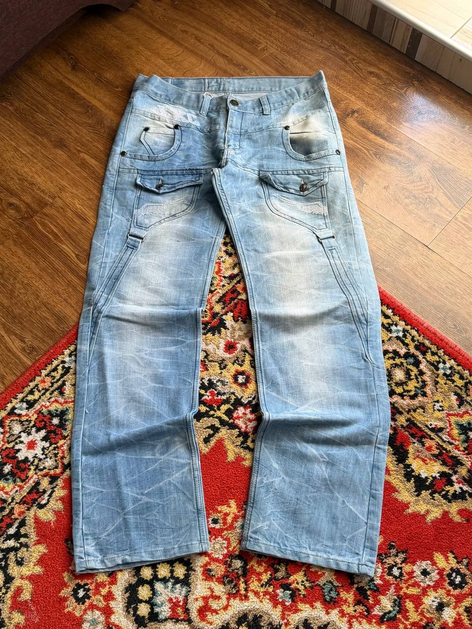 Japanese Brand Vintage 00's Flared Bootcut Baggy Balenci Style Jeans Size US 32 / EU 48 - 1 Thumbnail