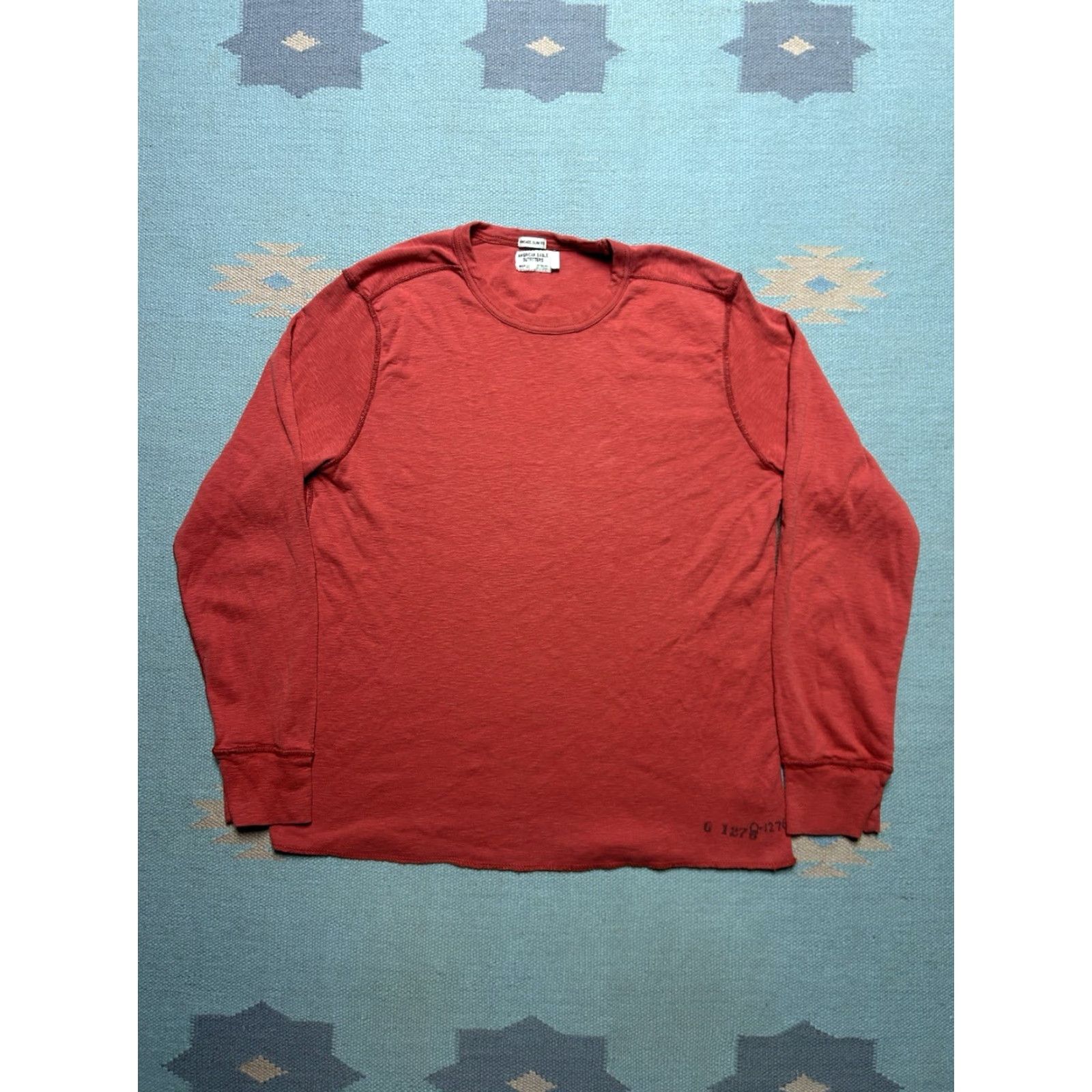 American Eagle Outfitters VINTAGE American Eagle long sleeve t shirt base layer slim fit stencil prison Lg Men's Red Slimming T-Shirt 90s Size US L / EU 52-54 / 3 - 2 Thumbnail