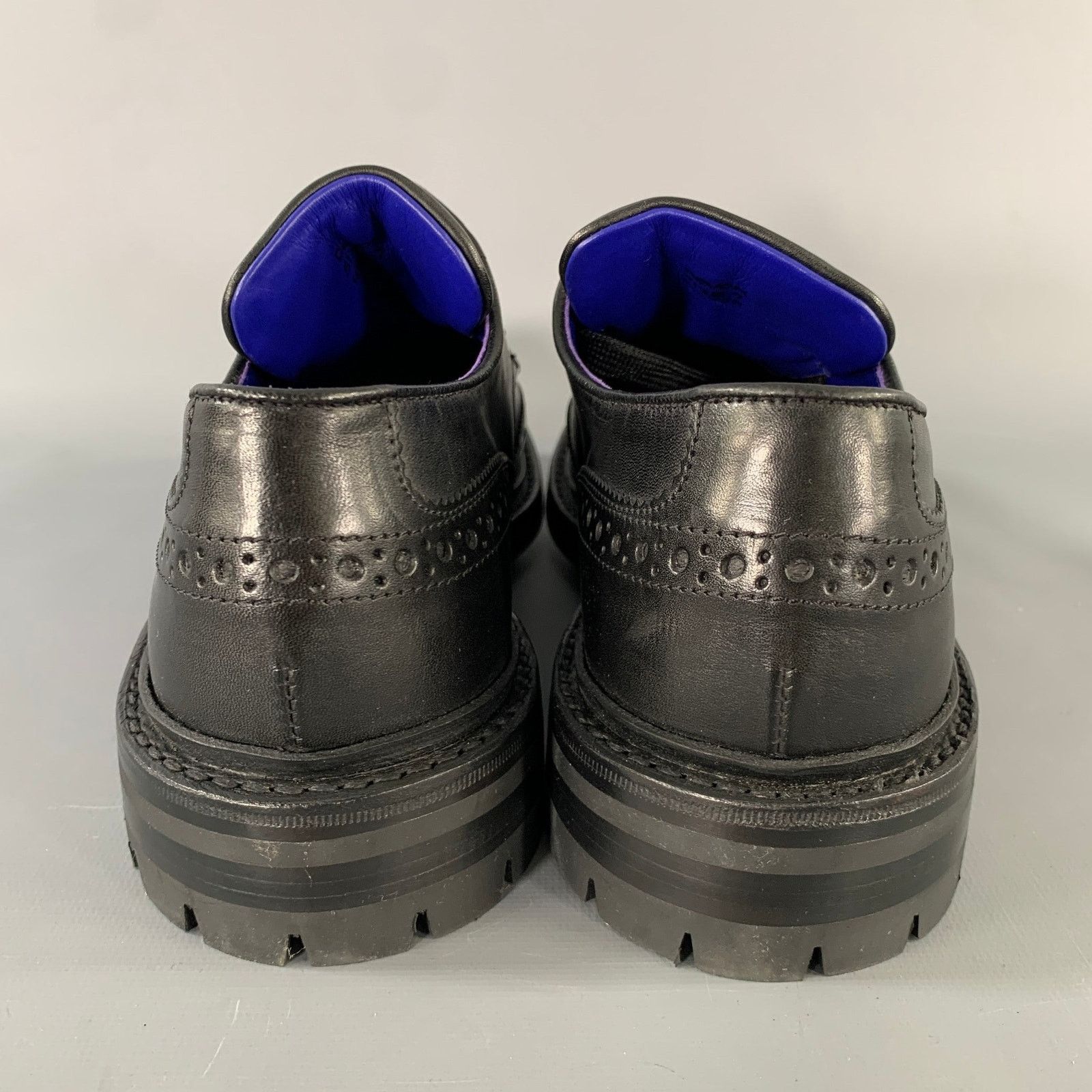 Burberry Size 8 Black Perforated Leather Lace Up Lace Up Shoes Size US 8 / EU 41 - 3 Thumbnail
