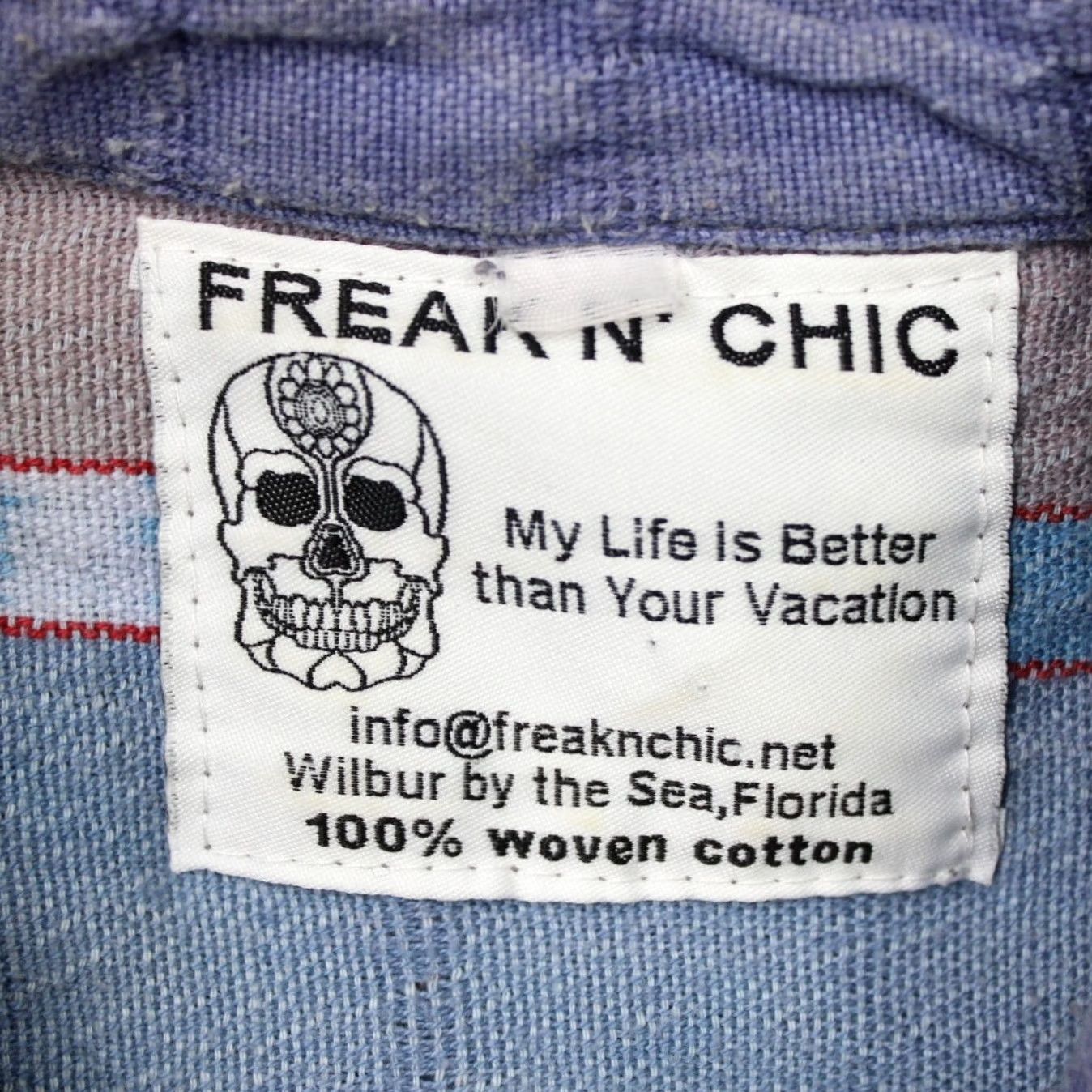 Vintage Freak n Chic Shirt Mens 2XL 2XL Blue/Purple/Beige 100% Woven Cotton Long Sleeve Striped Button-Up Casual Formal Workwear 90s Mens Size US XXL / EU 58 / 5 - 6 Thumbnail