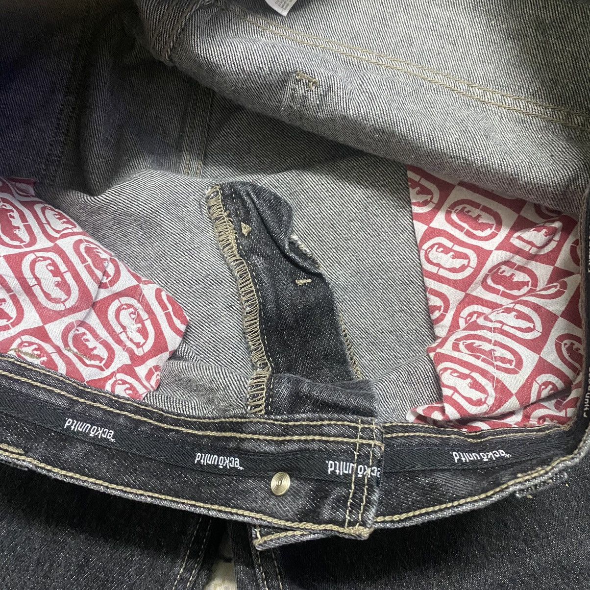 Ecko Unltd. Vintage Ecko Untld Black Denim Carpenter Baggy Pants Size US 37 - 21 Thumbnail