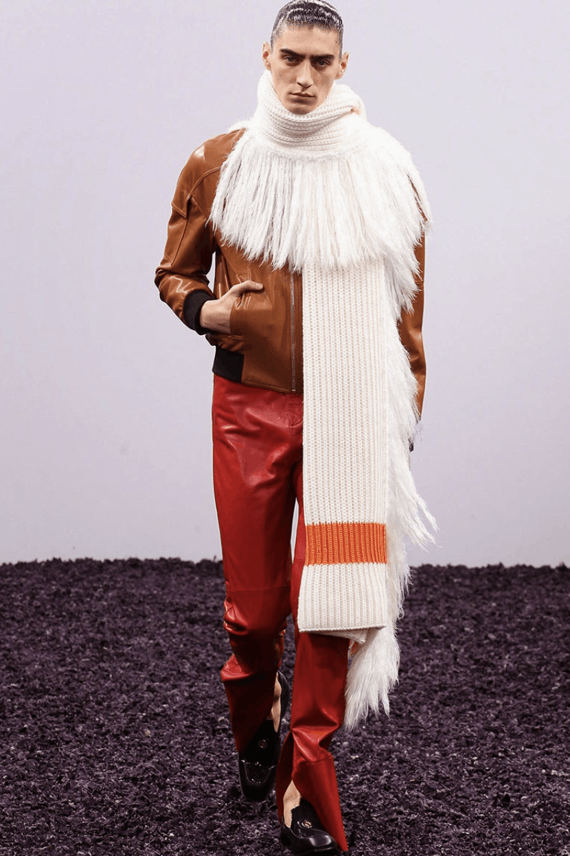 image of J W Anderson J.w. Anderson F/w 15-16 Runway White Orange Oversized Scarf in White/Orange, Men's