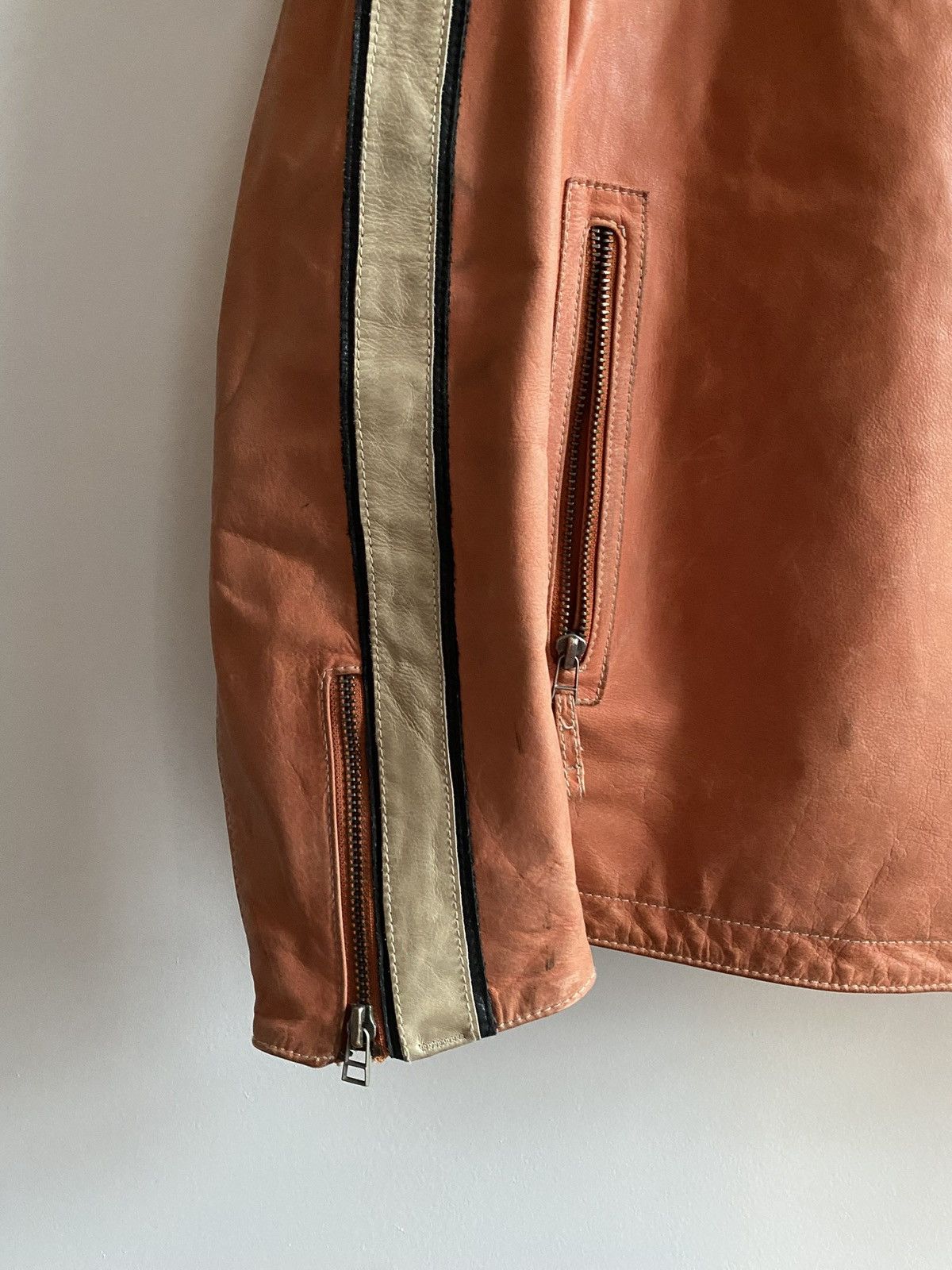 Strellson × Vintage Strellson Vintage Leather Biker Jacket Size US XL / EU 56 / 4 - 2 Thumbnail
