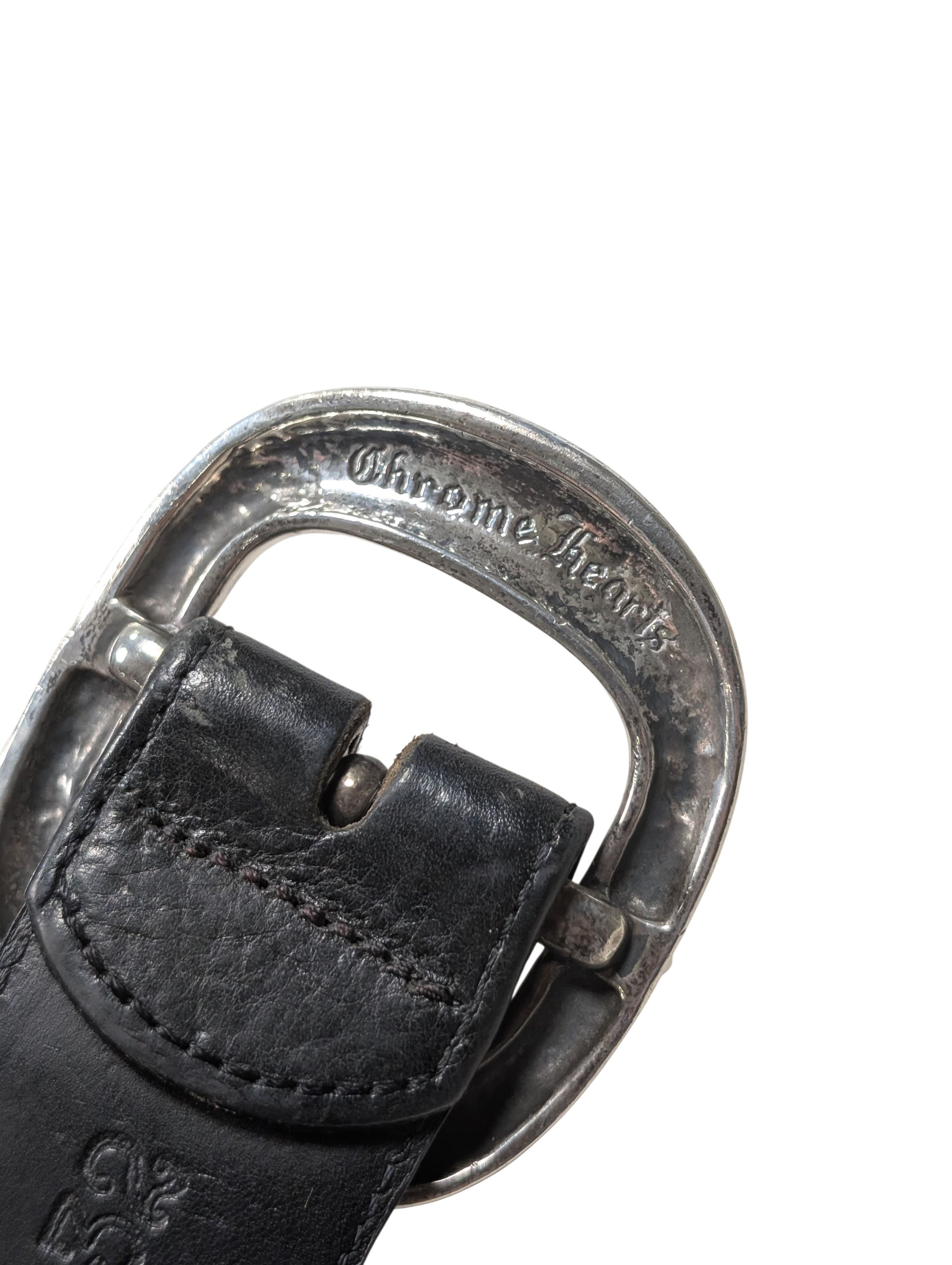Chrome Hearts Black Leather Gunslinger Belt Size 32 - 4 Thumbnail
