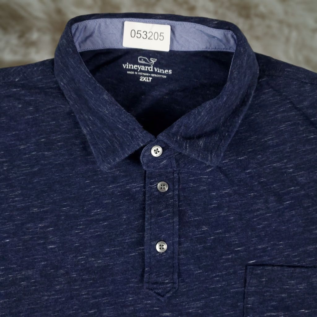 Vineyard Vines VINEYARD VINES Polo Shirt Mens 2XL Blue Solid Short Sleeve Casual Activewear Size US XXL / EU 58 / 5 - 1 Thumbnail