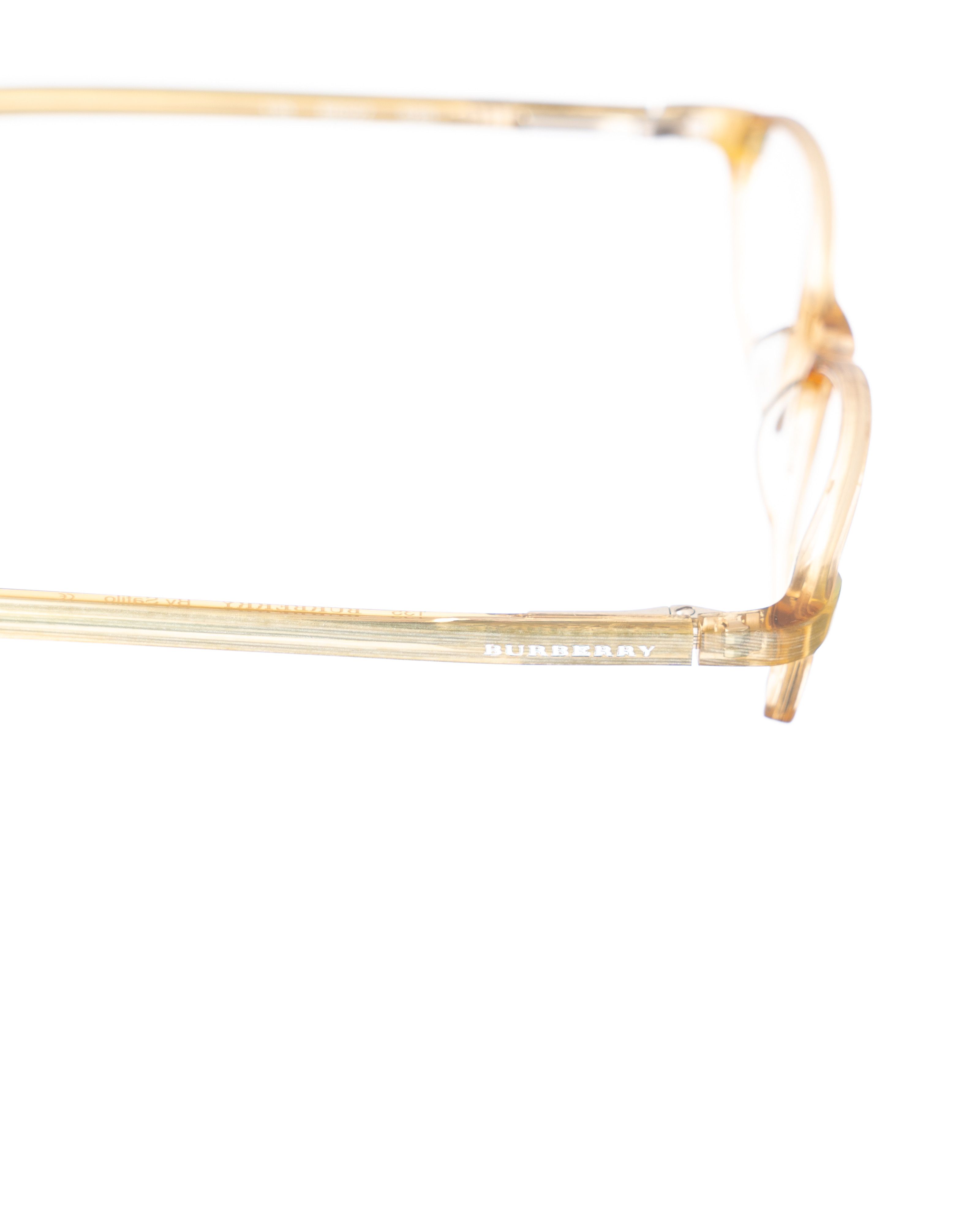 Burberry Burberry 00s Gold Transparent Plastic Glasses Size ONE SIZE - 3 Thumbnail