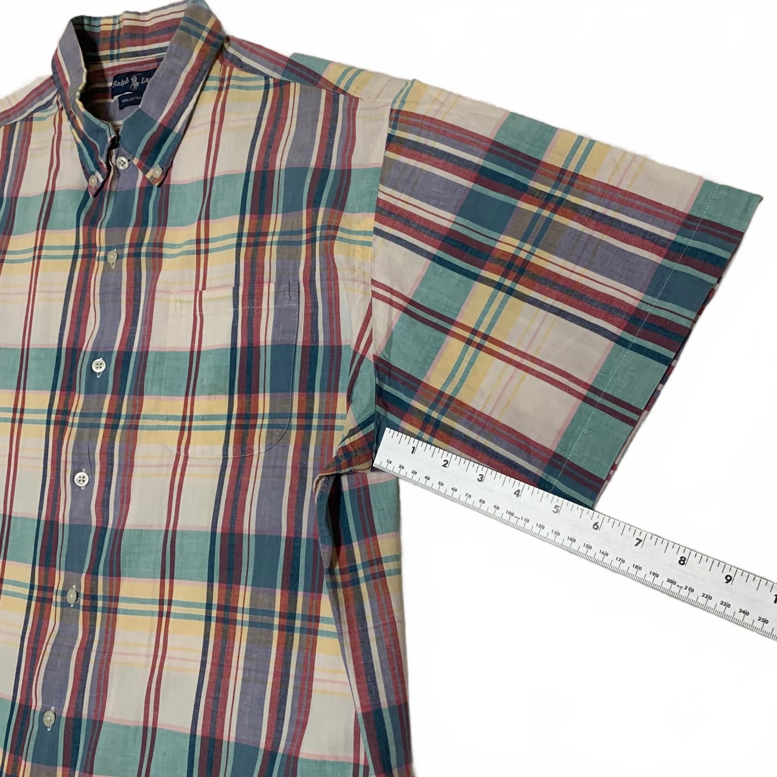 Polo Ralph Lauren Ralph Lauren Pastel Plaid Short Sleeve Shirt L Cotton Size US L / EU 52-54 / 3 - 9 Thumbnail