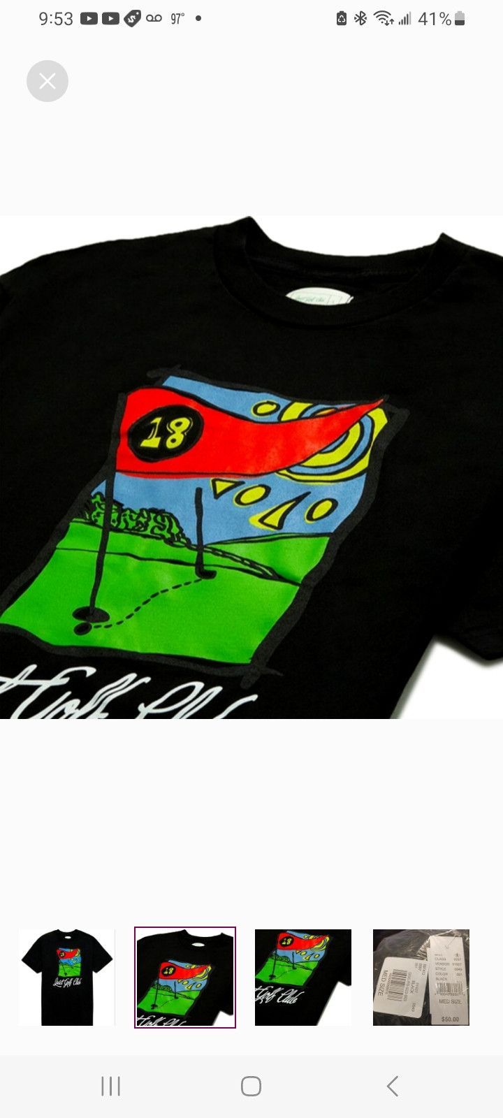 Other QUIET GOLF Eighteenth Hole T-Shirt Size US M / EU 48-50 / 2 - 2 Thumbnail