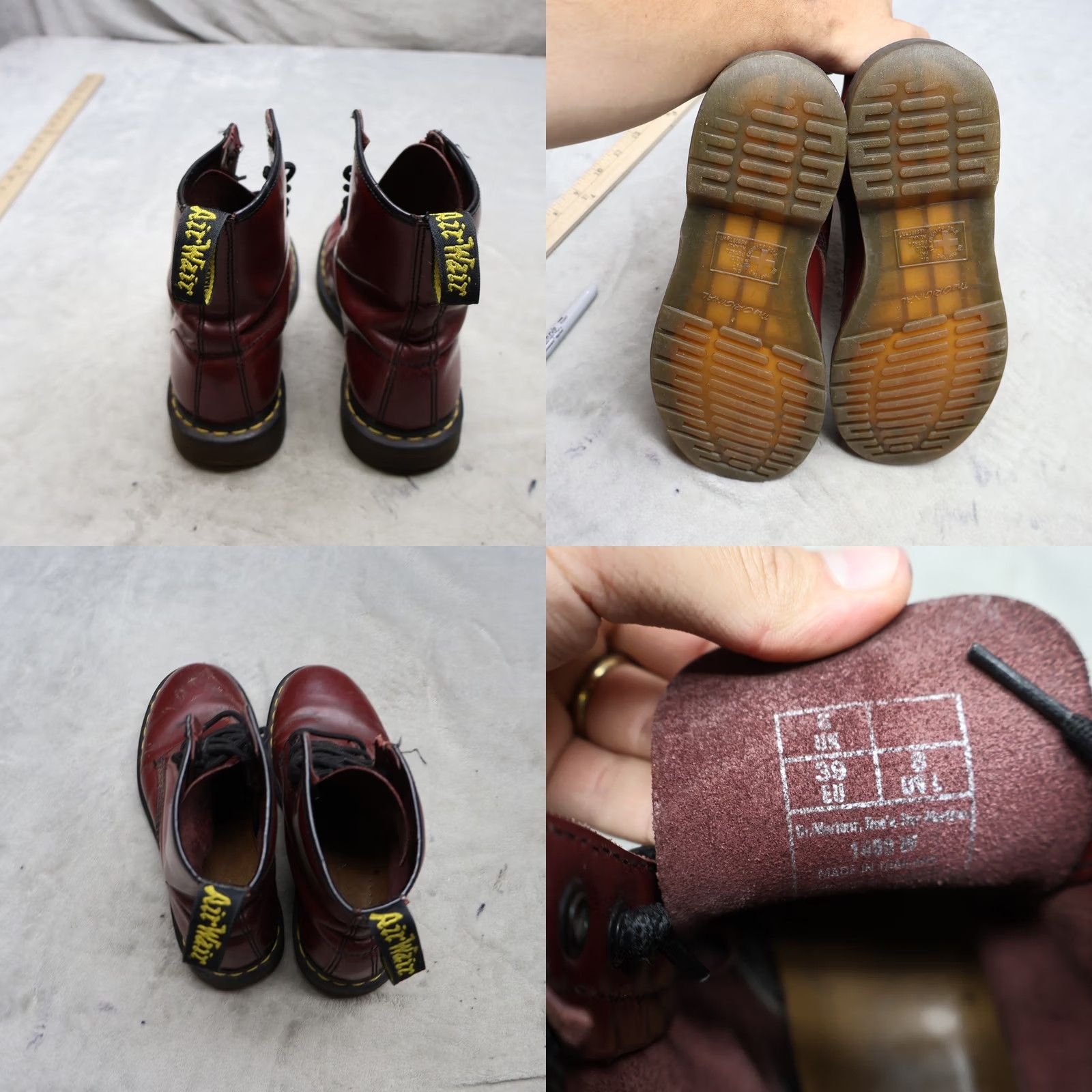 Dr. Martens Dr. Martens Combat Boots Womens 8 Red Leather Lace Up Classic Casual Size US 9 / IT 39 - 8 Thumbnail