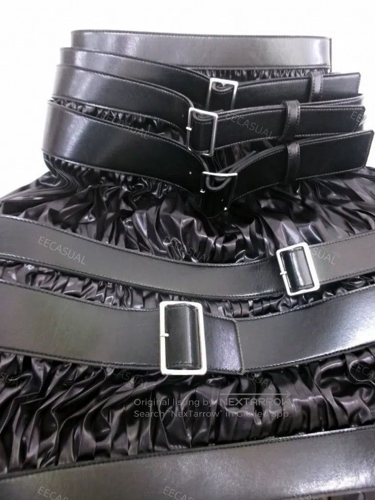 Junya Watanabe Junya Watanabe size S Black layered belt half skirt Size 24" / US 00 / IT 34 - 5 Thumbnail