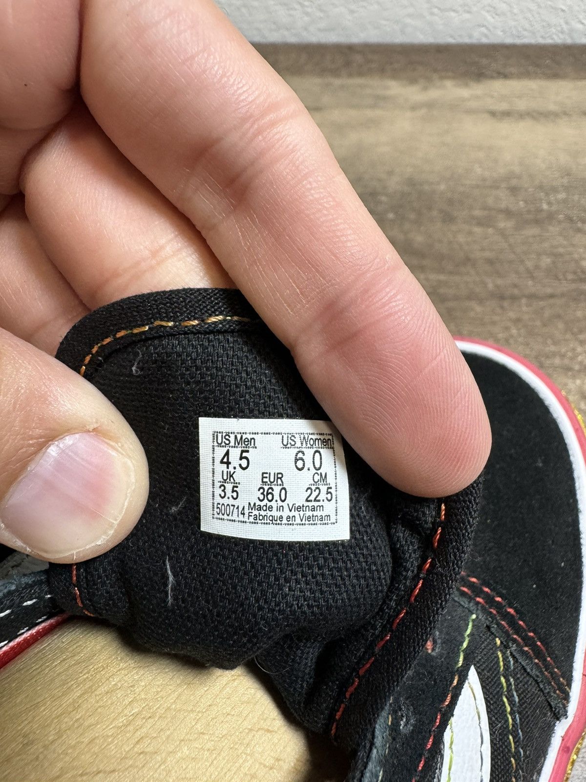 VANS Old Skool Stacked Glitter Black Rainbow W-6 NEW