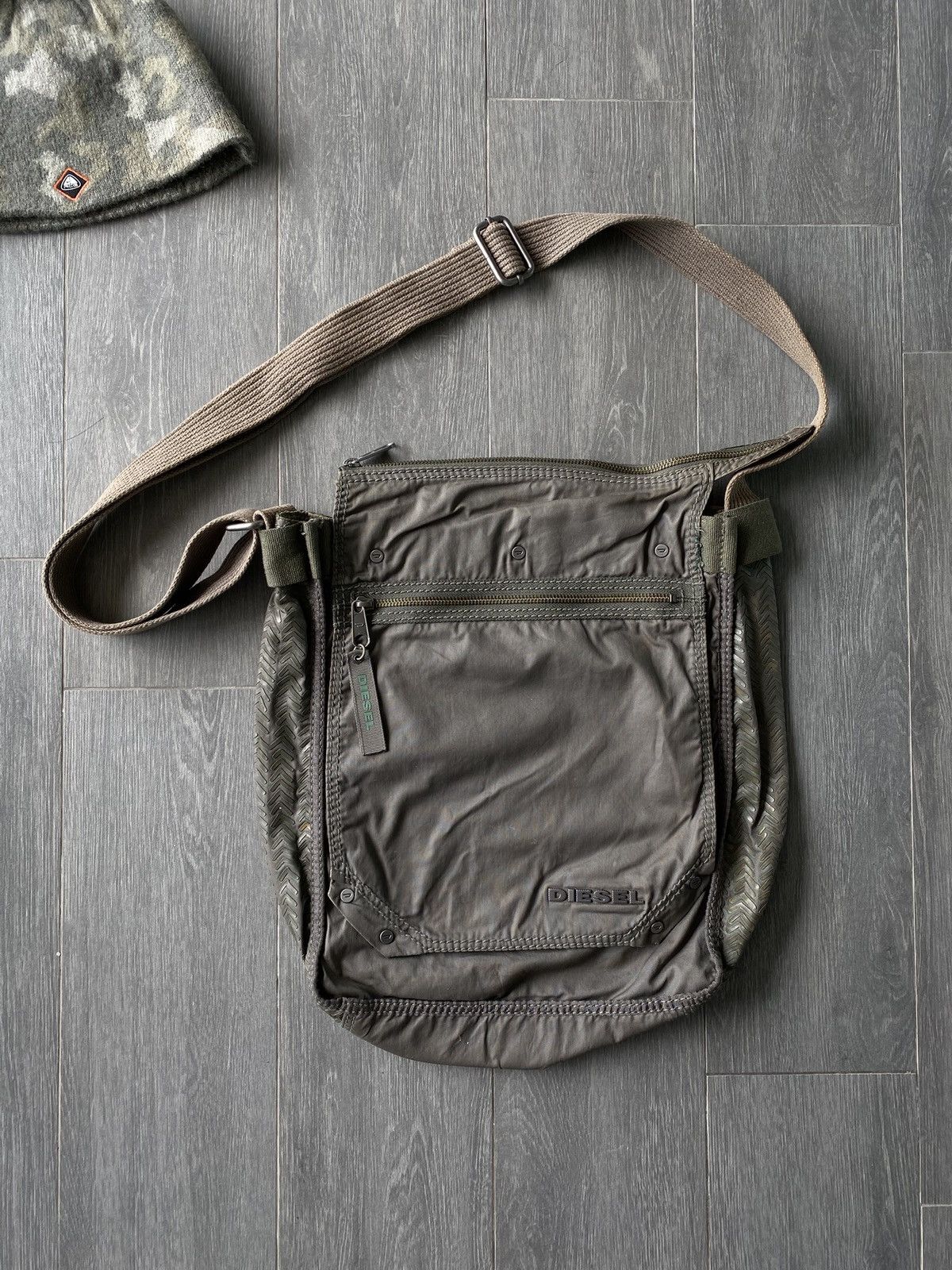 Diesel Military Green Sling Bag, Men's