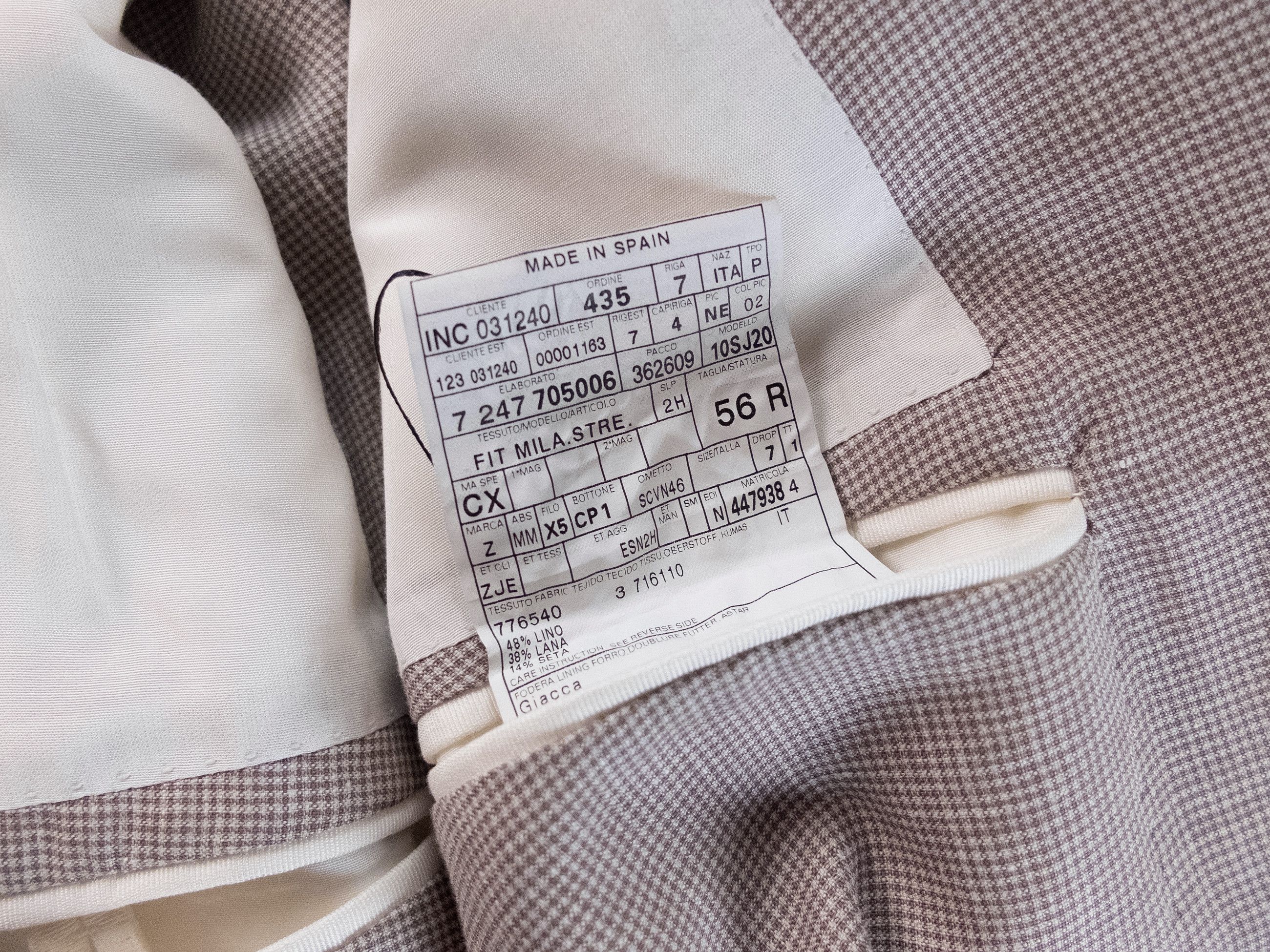 Ermenegildo Zegna ERMENEGILDO ZEGNA beige linen wool silk sportcoat jacket Size 46R - 10 Thumbnail
