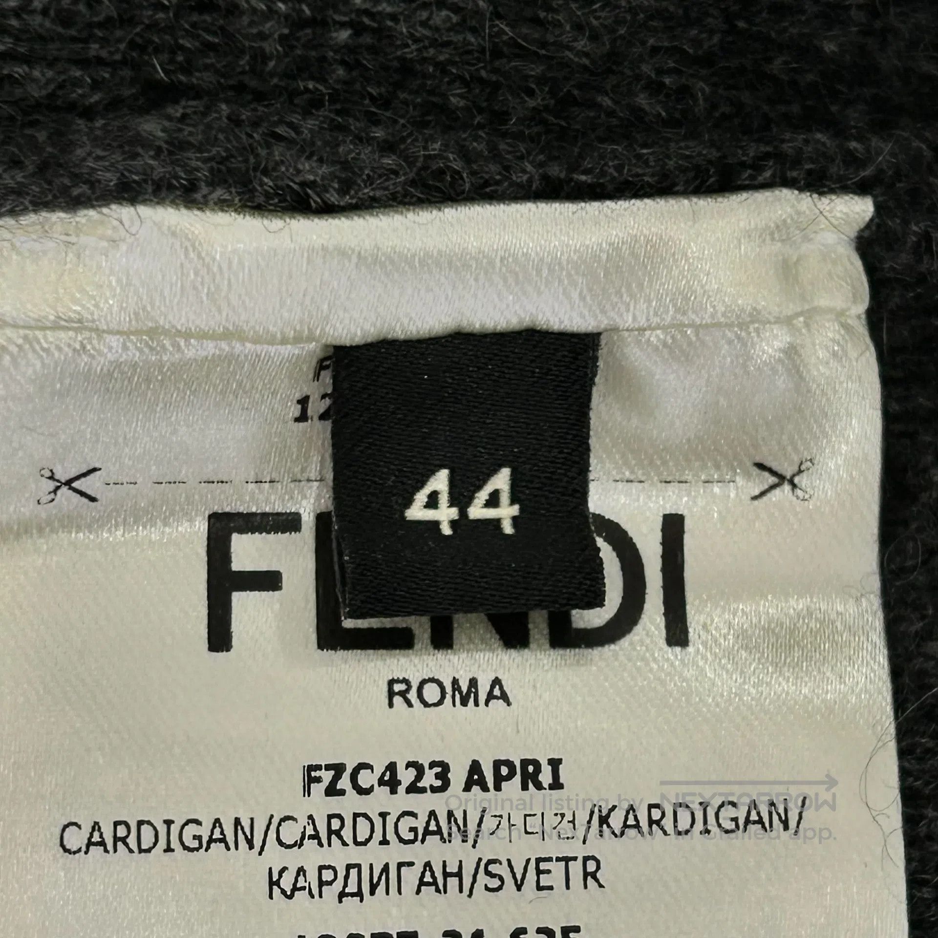 Fendi FENDI size44 New Dark Gray Cashmere-Wool Blend Hooded Cardi Size US S / EU 44-46 / 1 - 5 Thumbnail