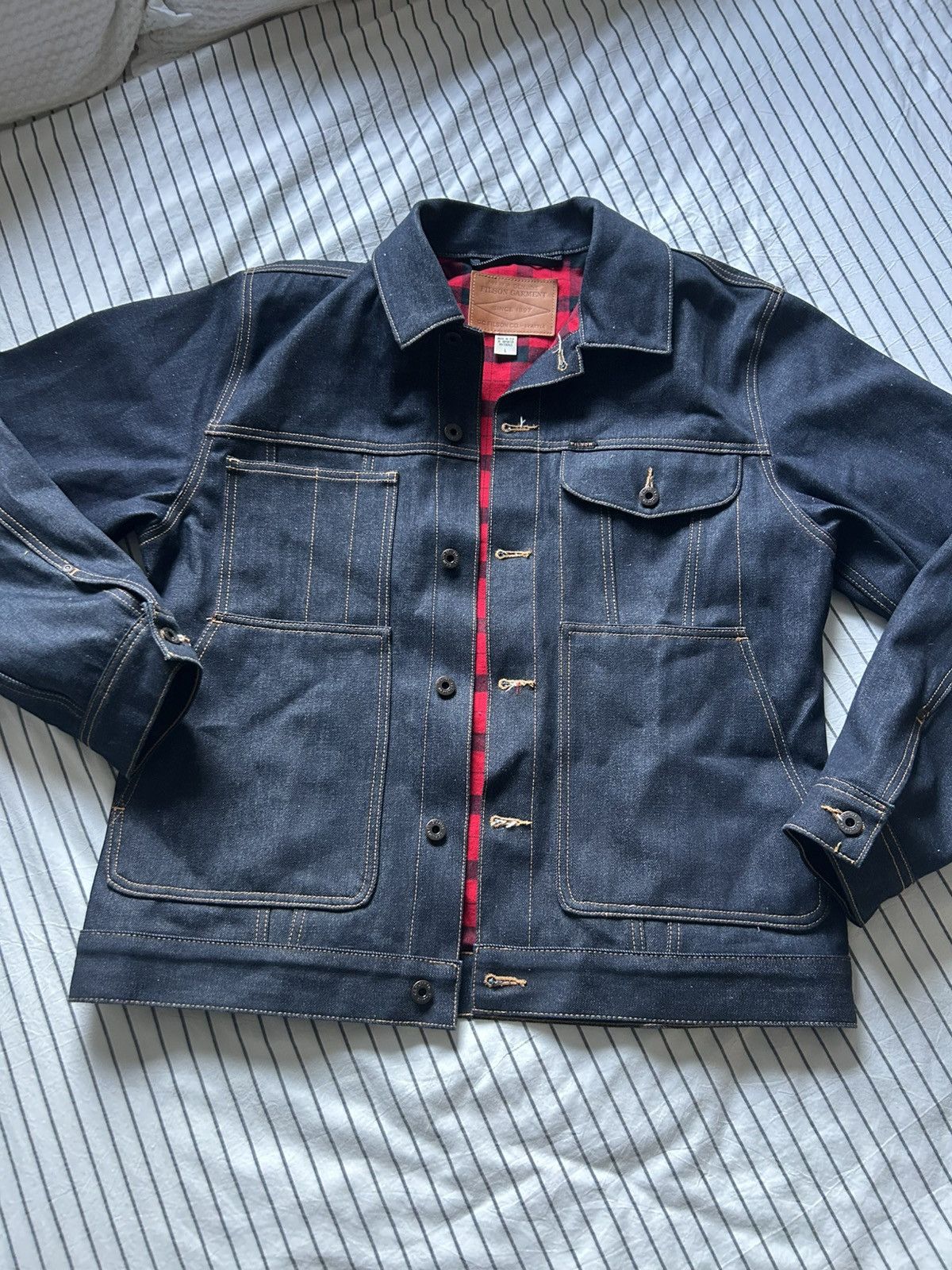 最初期モデル LINED DENIM SHORT CRUISER JACKET Filson Lined Denim Short Cruiser Jacket | Grailed