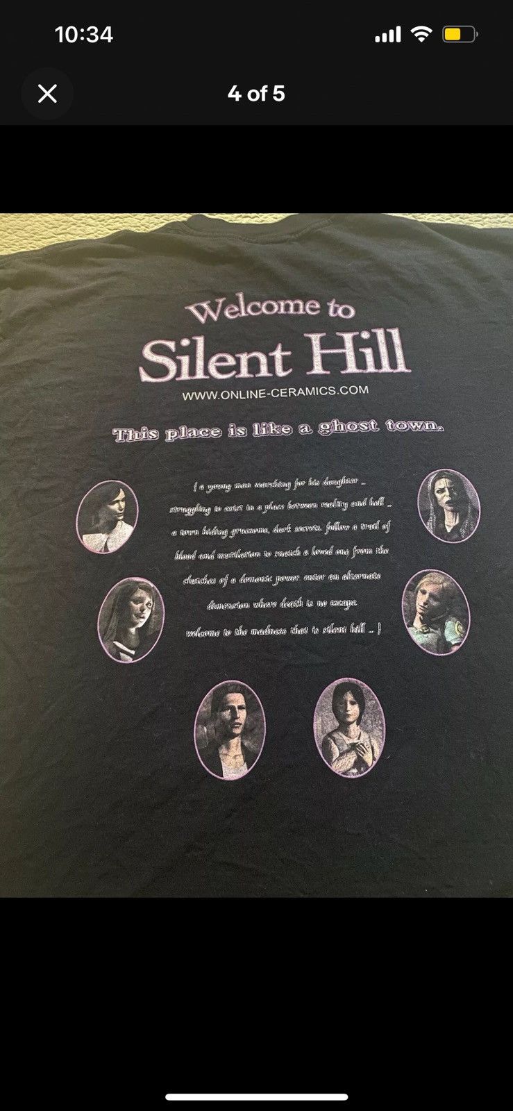 Online Ceramics XL - Silent Hill 2 Online Ceramics Black Welcome Tee t Shirt Size US XL / EU 56 / 4 - 5 Thumbnail
