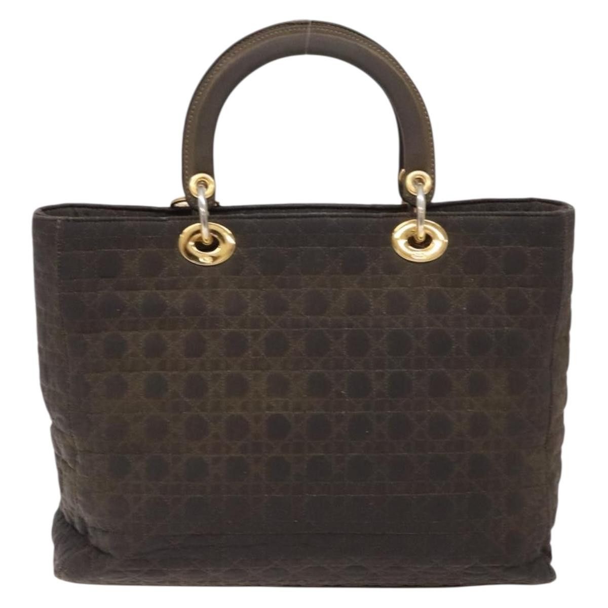 Dior DIOR Lady DIOR Canage Hand Bag Nylon Khaki Gold Size ONE SIZE - 3 Thumbnail