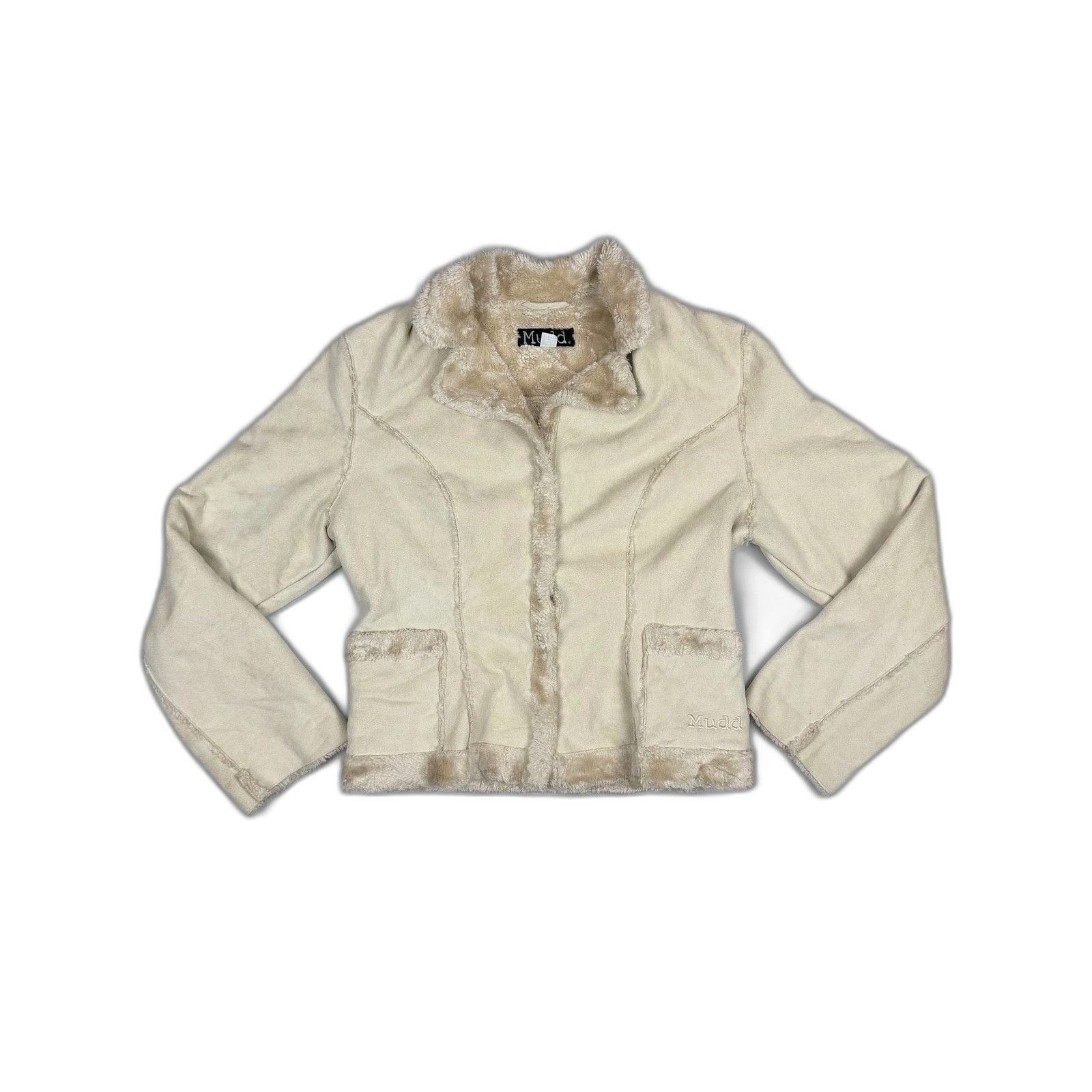 Vintage Mudd Womens Faux Shearling Jacket Large Y2K 2000s Boho Weste Size US L / EU 52-54 / 3 - 1 Thumbnail