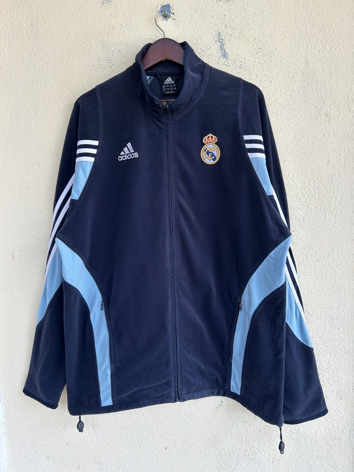 Adidas Vintage Adidas Real Madrid FC Velour Track Top 03/04 Season Size US XL / EU 56 / 4 - 1 Thumbnail