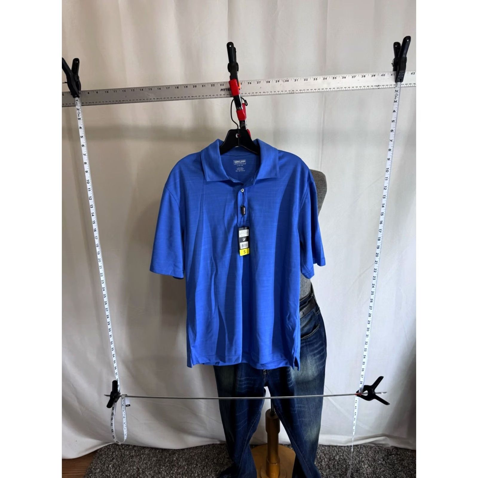 Vintage Kirkland Shirt Mens S Sharp NWT Bleu Poly Golf POLO Size US S / EU 44-46 / 1 - 3 Thumbnail