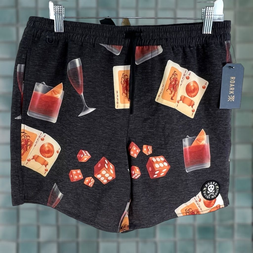 Roark ROARK The Chase Lined Shorts Mens Size S Black Gym Casual Size US 29 - 1 Thumbnail