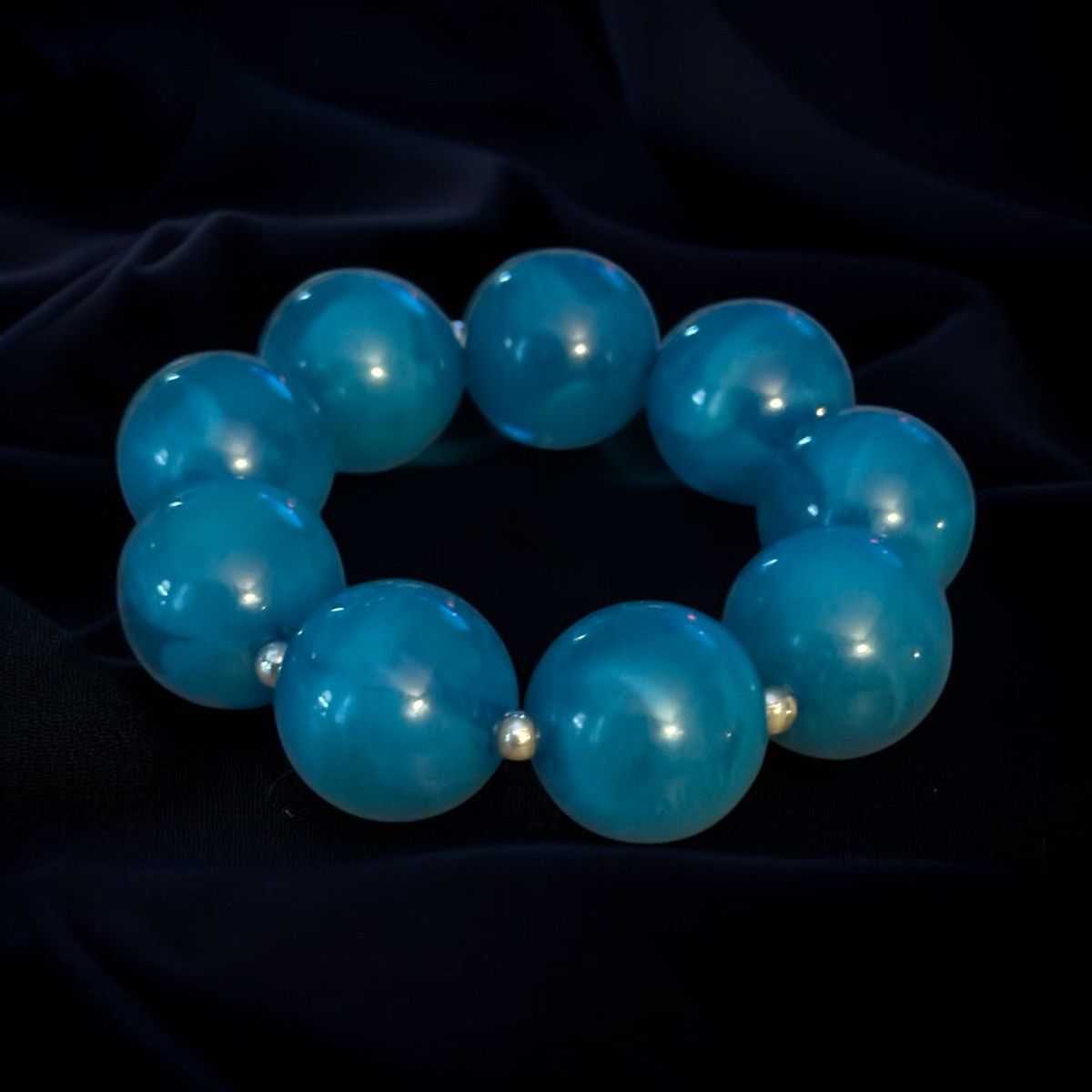 Other Chunky blue bubble bead stretch bracelet Size ONE SIZE - 1 Thumbnail