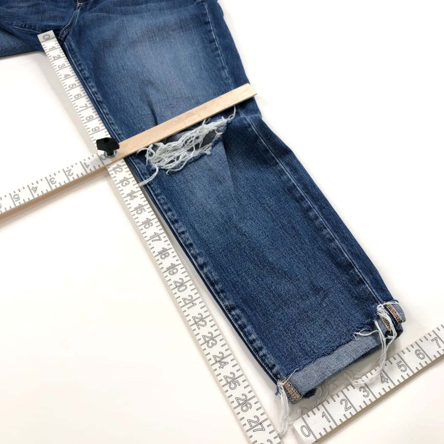 L'AGENCE L'Agence Olga 30 Jeans High Rise Distressed Cuffed 32W 27L Denim Pocket Regular Womens Jeans Size 30" / US 8 / IT 44 - 5 Thumbnail
