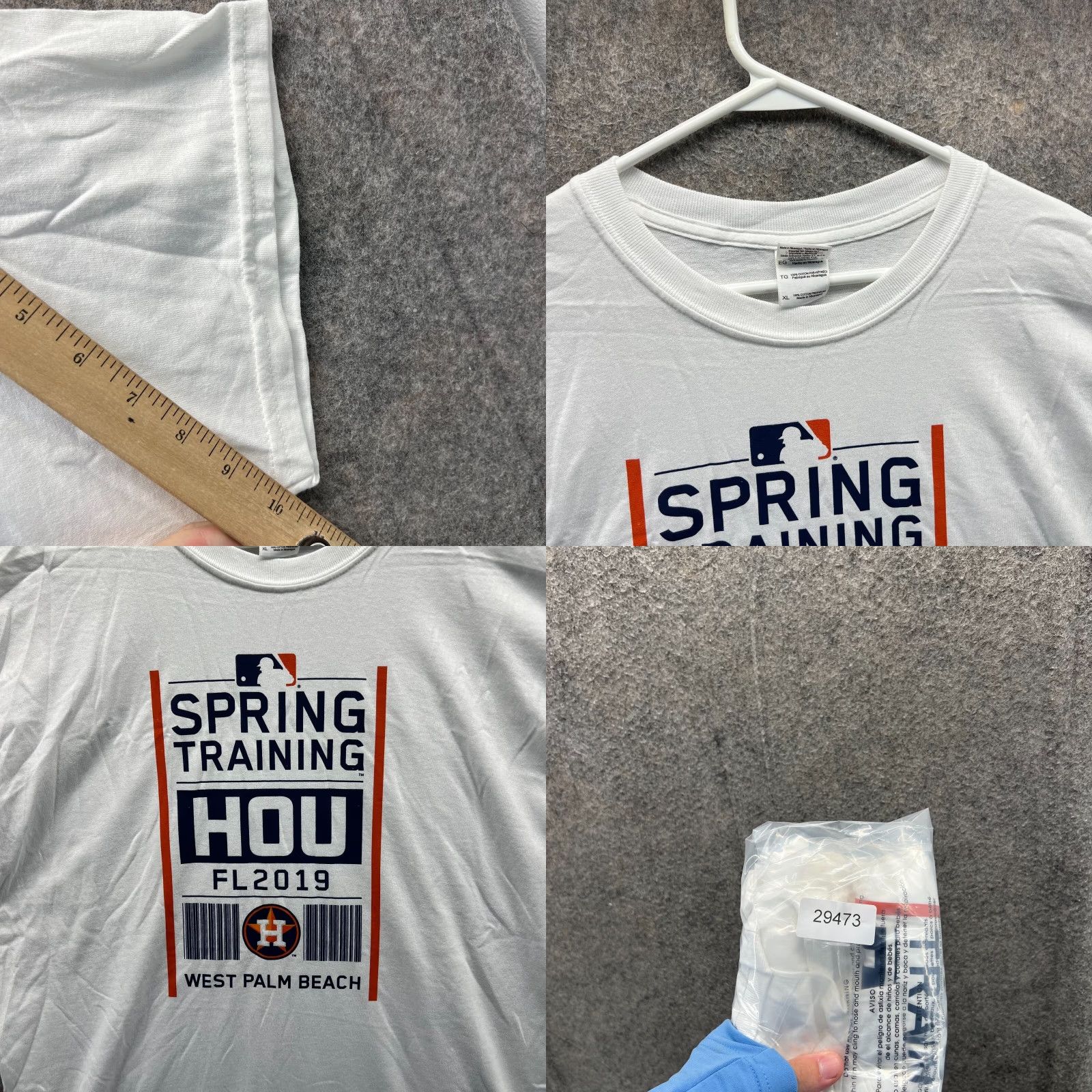 Gildan VINTAGE Houston Astros Shirt Mens XL White Crewneck Gildan MLB - Adult Extra Large Short Sleeve Size US L / EU 52-54 / 3 - 8 Thumbnail