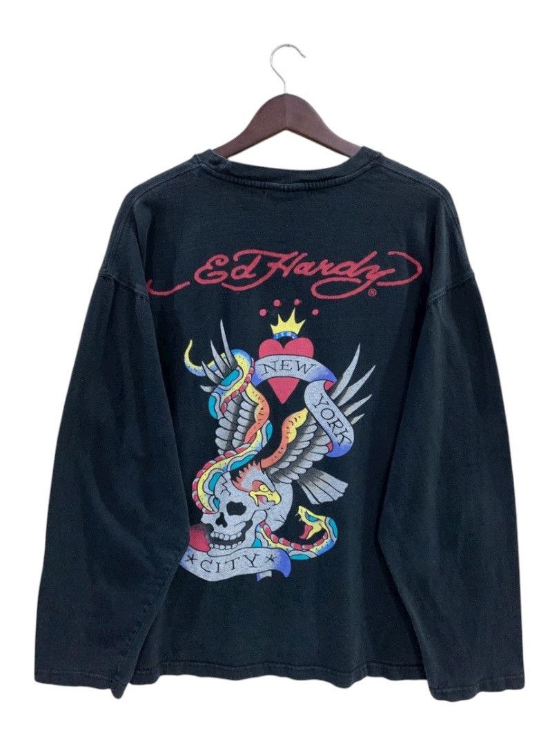 Ed Hardy Vintage Y2K Ed Hardy Skull NYC Design Tee Size US XXL / EU 58 / 5 - 1 Thumbnail