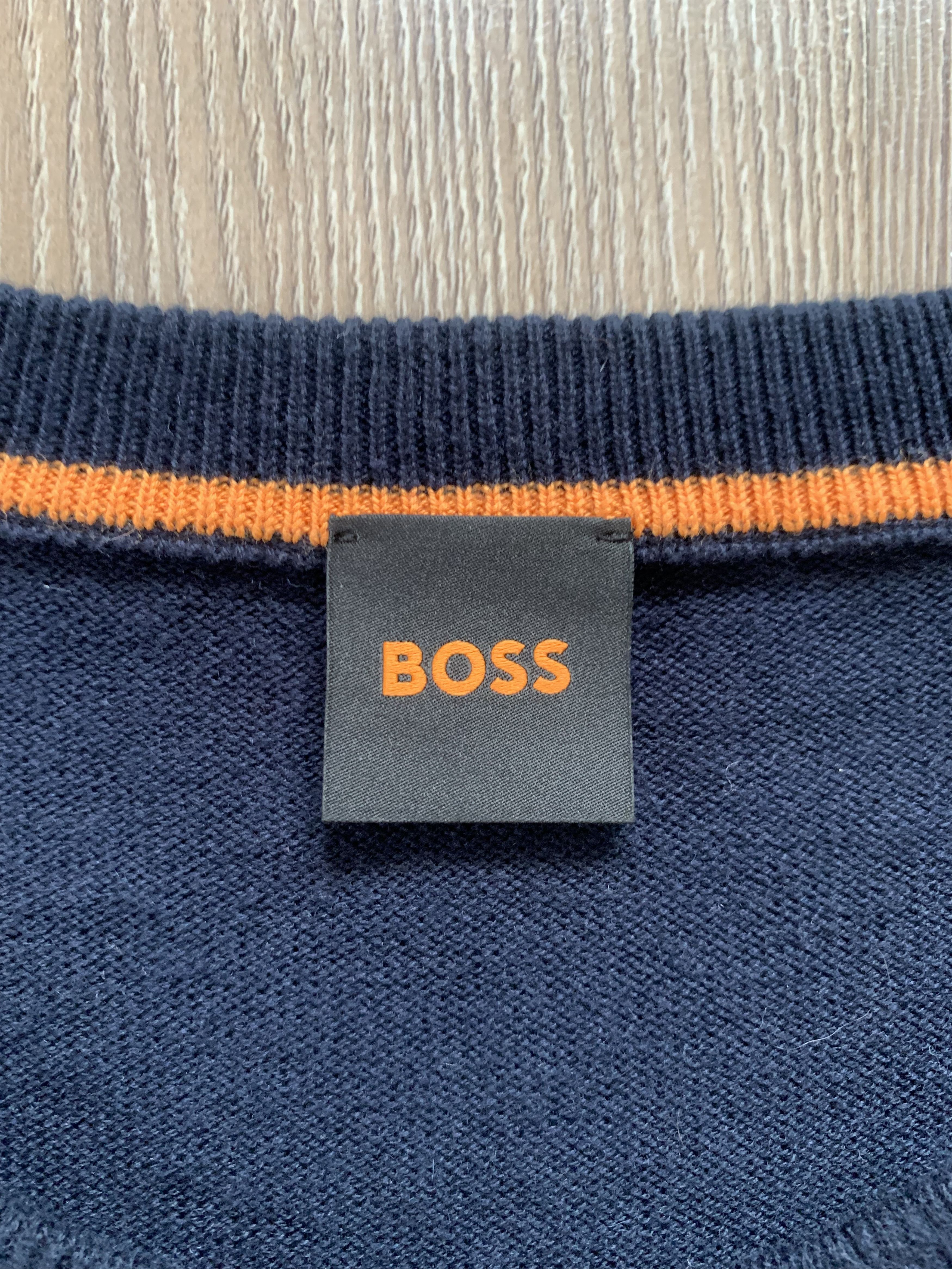 Hugo Boss Hugo Boss Navy Cotton–Cashmere Crewneck Sweater Size US XXL / EU 58 / 5 - 5 Thumbnail