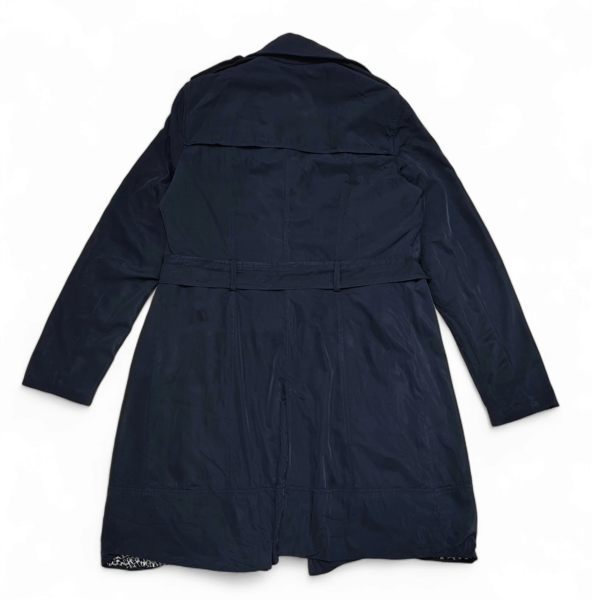 Other Vintage ZARA Basic Women Navy Trench Coat Size M / US 6-8 / IT 42-44 - 4 Thumbnail
