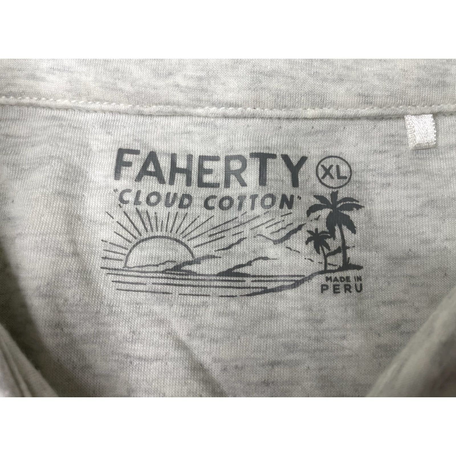 Faherty Faherty Polo Shirt Men's XL Gray Cotton Short Sleeve Collared Solid Casual Cloud Blend? Size US XL / EU 56 / 4 - 3 Thumbnail