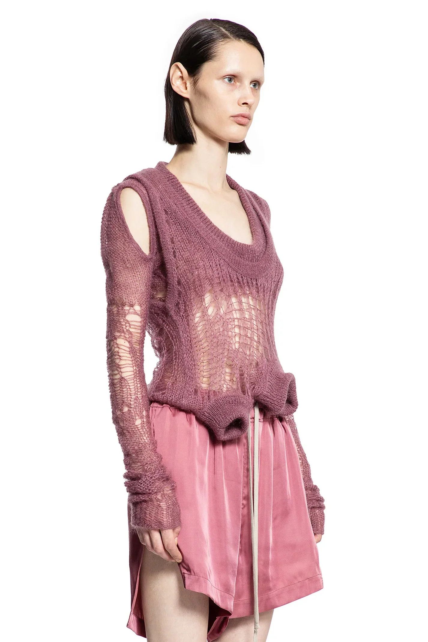 Rick Owens o1y0126 Crewneck Sweater in Antique Rose Size S / US 4 / IT 40 - 2 Thumbnail