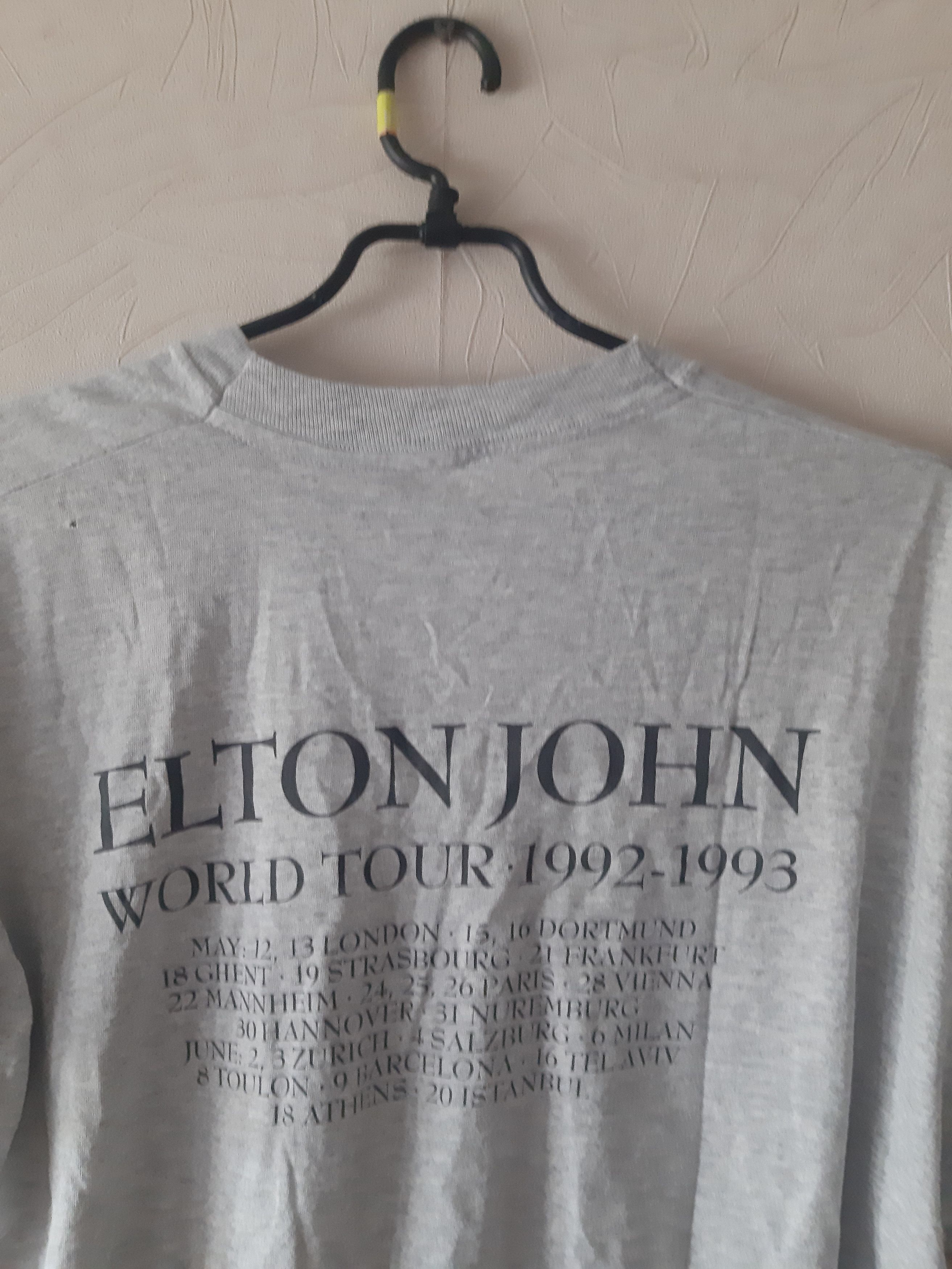 Vintage ELTON JOHN 1992-93 Concert Shirt Size US XL / EU 56 / 4 - 7 Thumbnail