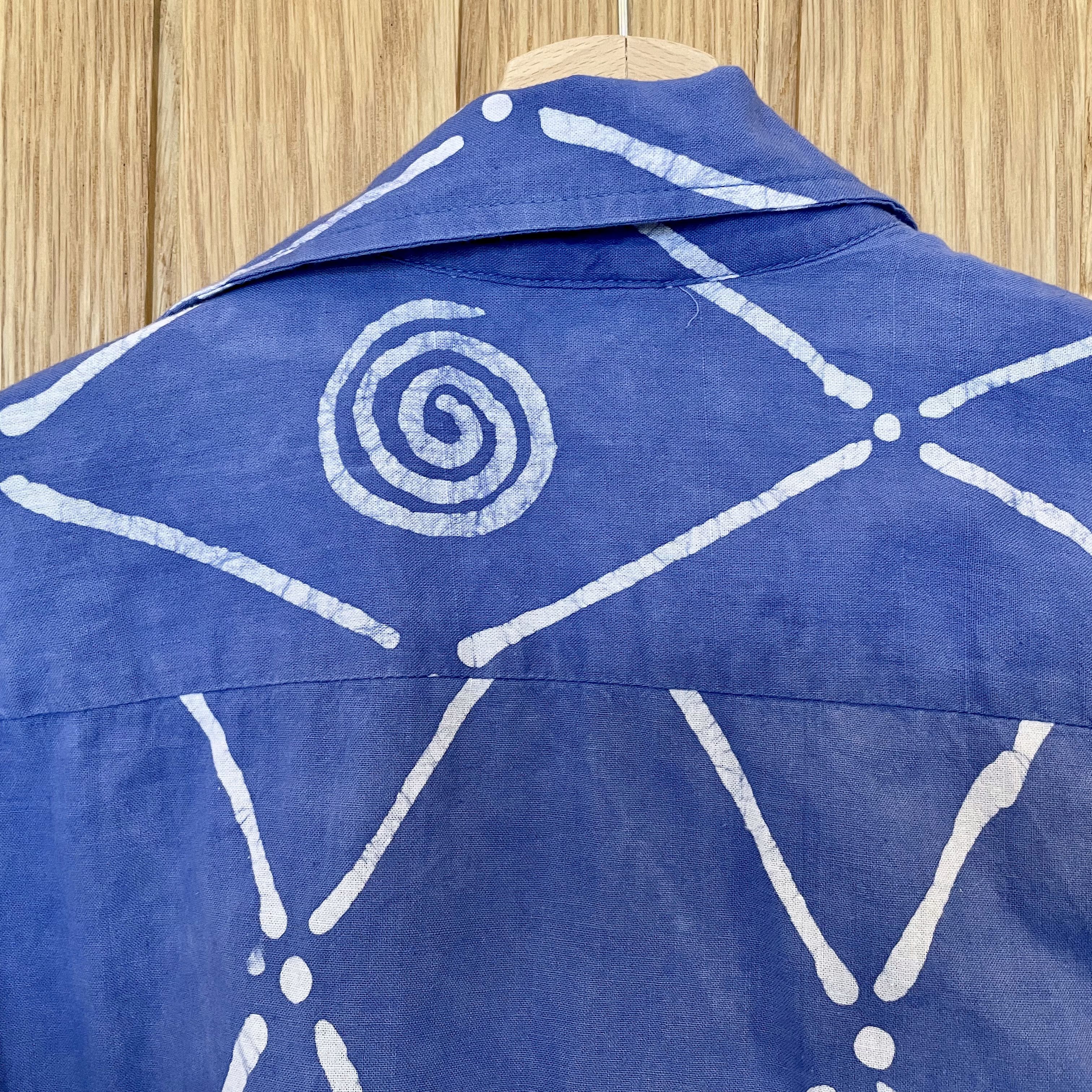 Post-Imperial Post-Imperial Azure Blue ‘Ijebu’ Adire Camp Shirt - L Size US L / EU 52-54 / 3 - 9 Thumbnail