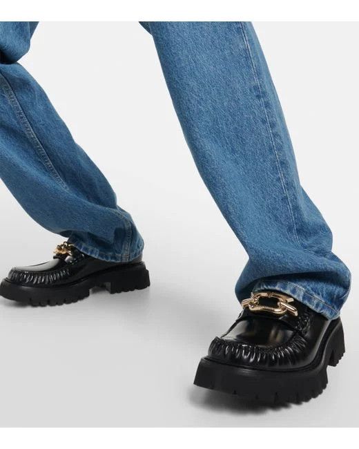 Salvatore Ferragamo o1s1rm0724 Ingrid Leather Loafers in Black Size US 7.5 / IT 37.5 - 6 Thumbnail