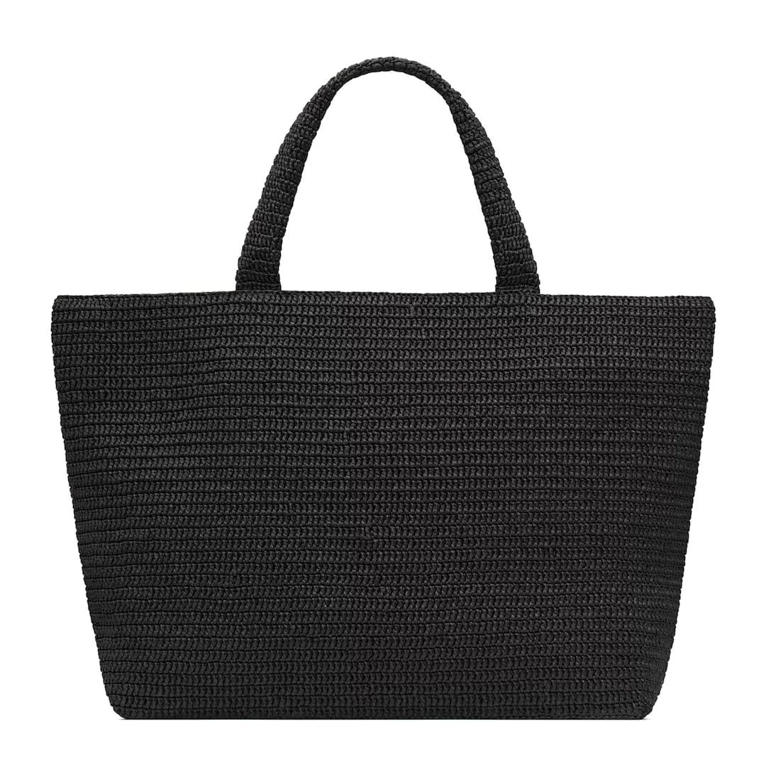 Saint Laurent Paris o1g2r1mq0526 Size: OS / Raffia Tote Bag in Black Size ONE SIZE - 2 Thumbnail