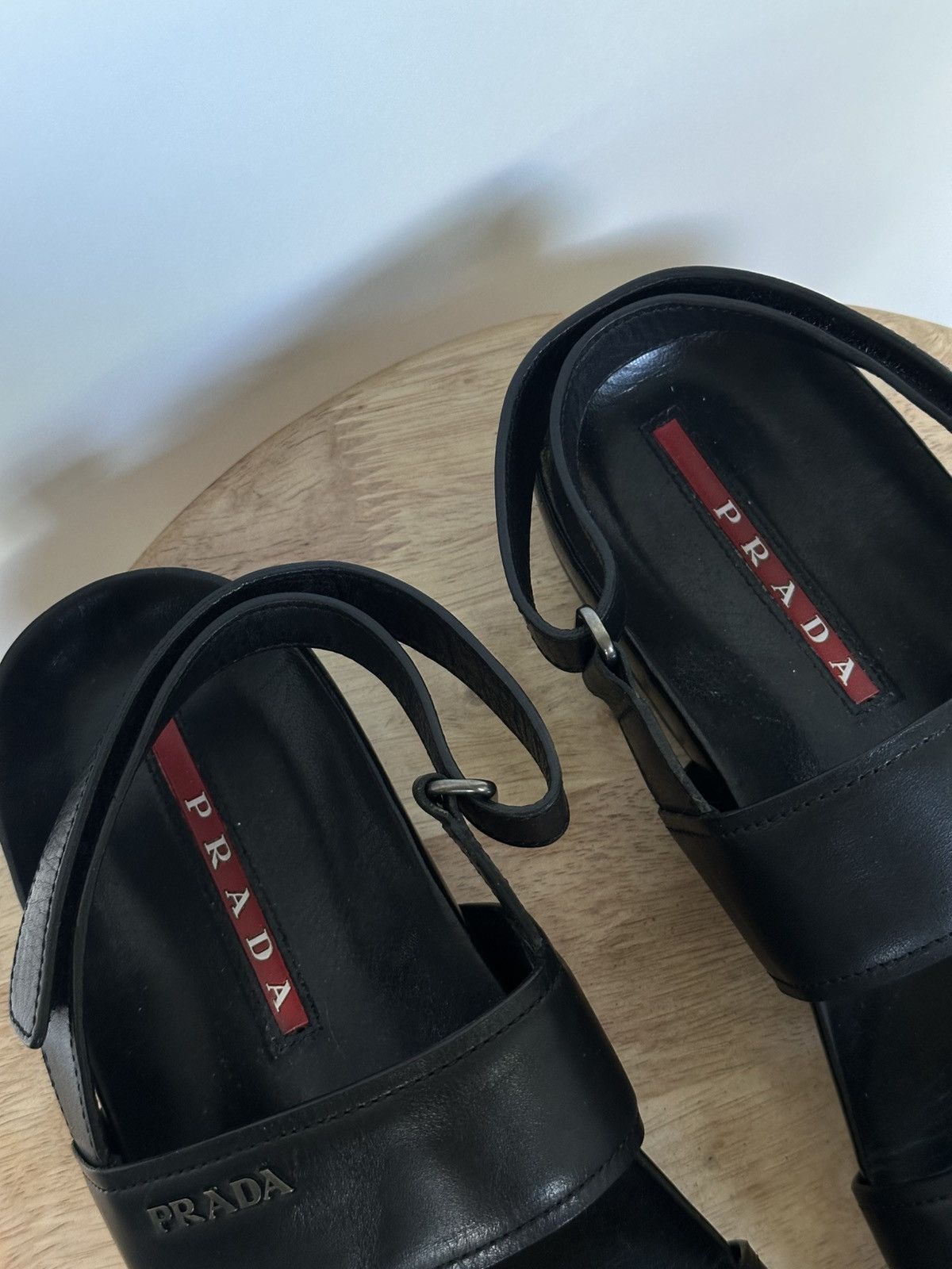 Prada Prada Leather sandals metal logo Size US 6 / IT 36 - 9 Thumbnail