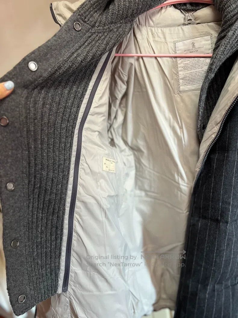 Brunello Cucinelli Brunello Cucinelli Woman's Down Jacket, Grey-Black, White Size S / US 4 / IT 40 - 5 Thumbnail