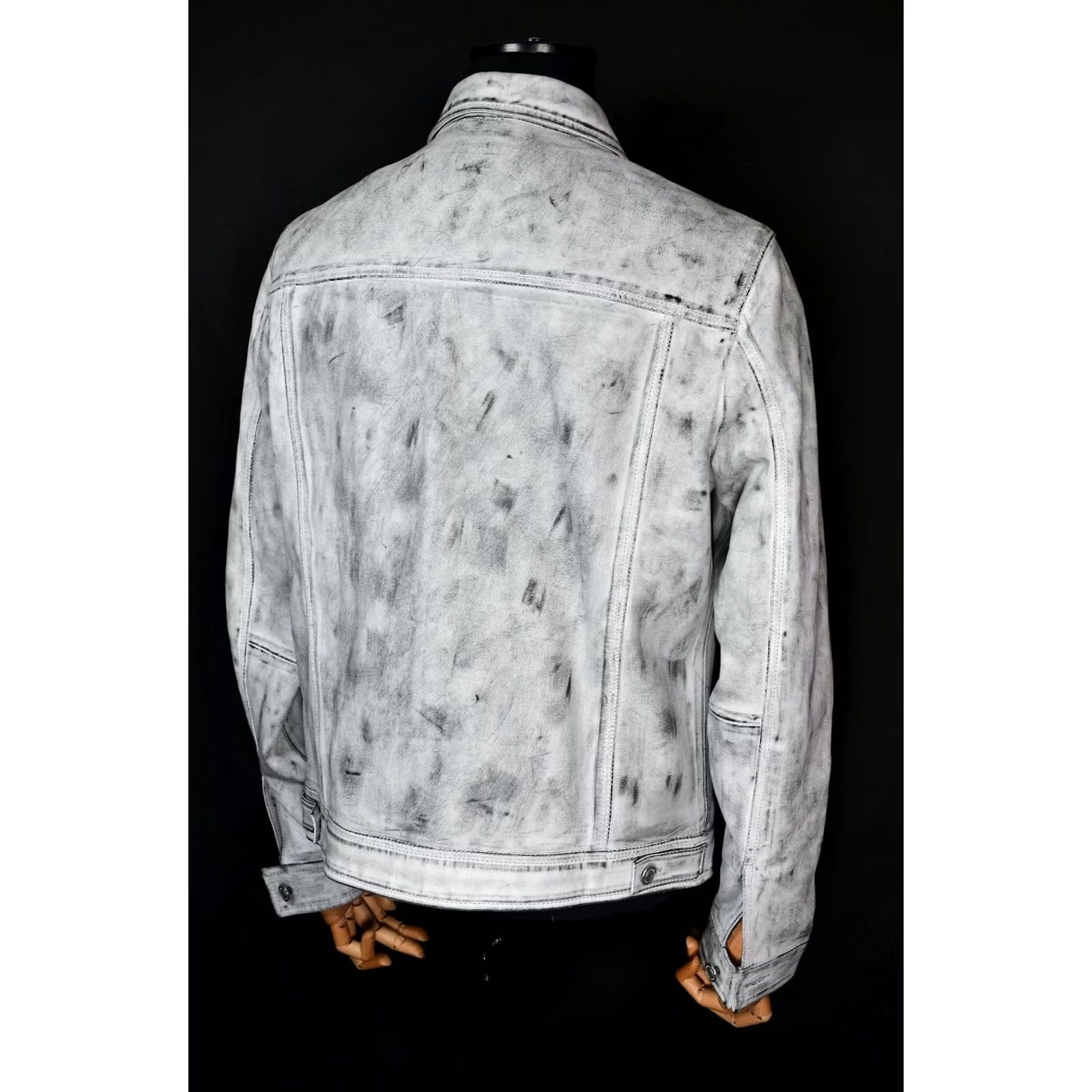 Allsaints All Saints Dixon Leather Jacket Men L Gray Motorcycle Jacket Size US L / EU 52-54 / 3 - 3 Thumbnail