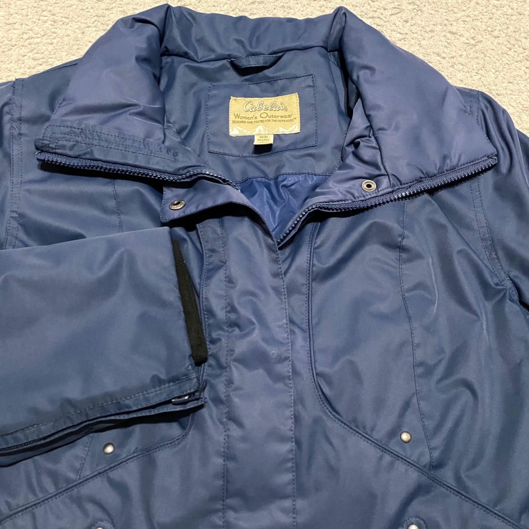 Vintage Cabela's Womens Jacket Blue Full Zip Insulated Outdoor Mid-Length Softshell N/A? Size M / US 6-8 / IT 42-44 - 5 Thumbnail