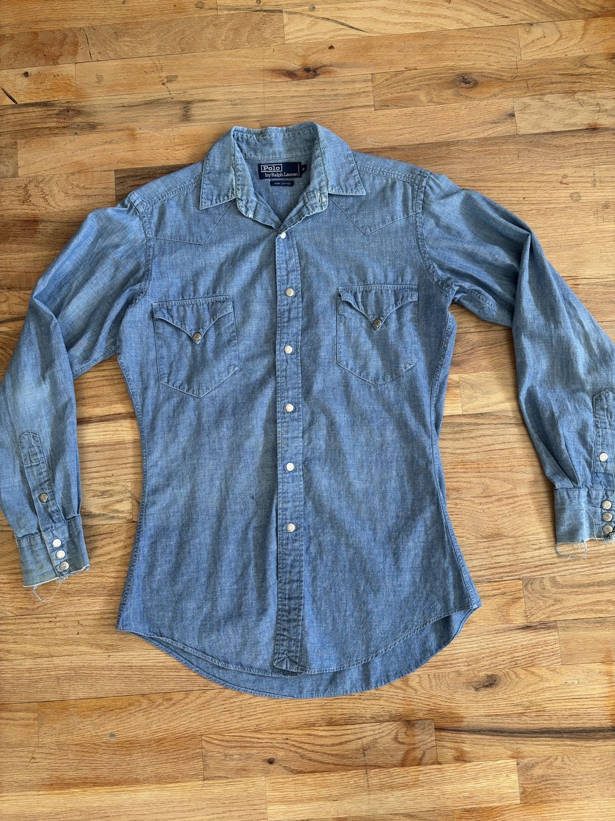 Polo Ralph Lauren Vintage Polo Ralph Lauren Denim Western Button Down Shirt Size US S / EU 44-46 / 1 - 1 Thumbnail